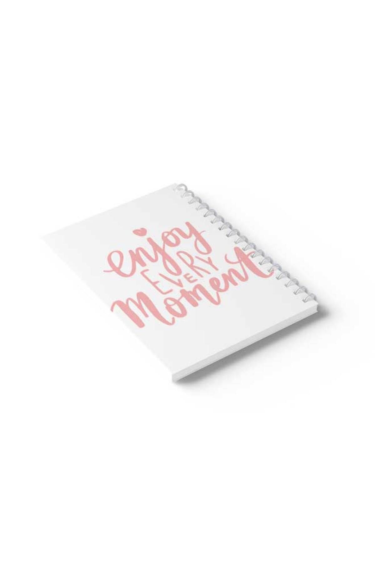 LOWHA-Spiral Notebook with Front and Back Hard Covers Featuring Enjoy Every Moment Design 6