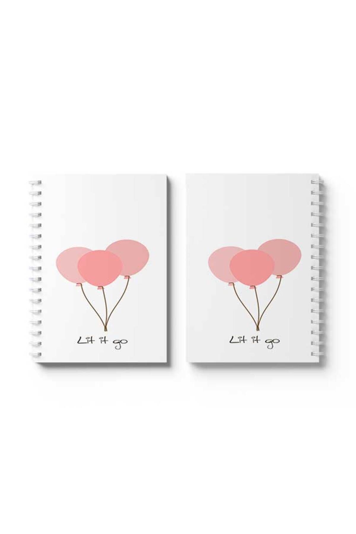 LOWHA-Spiral Notebook with Front and Back Hard Covers Featuring Lit It Go with Balloons Design 4