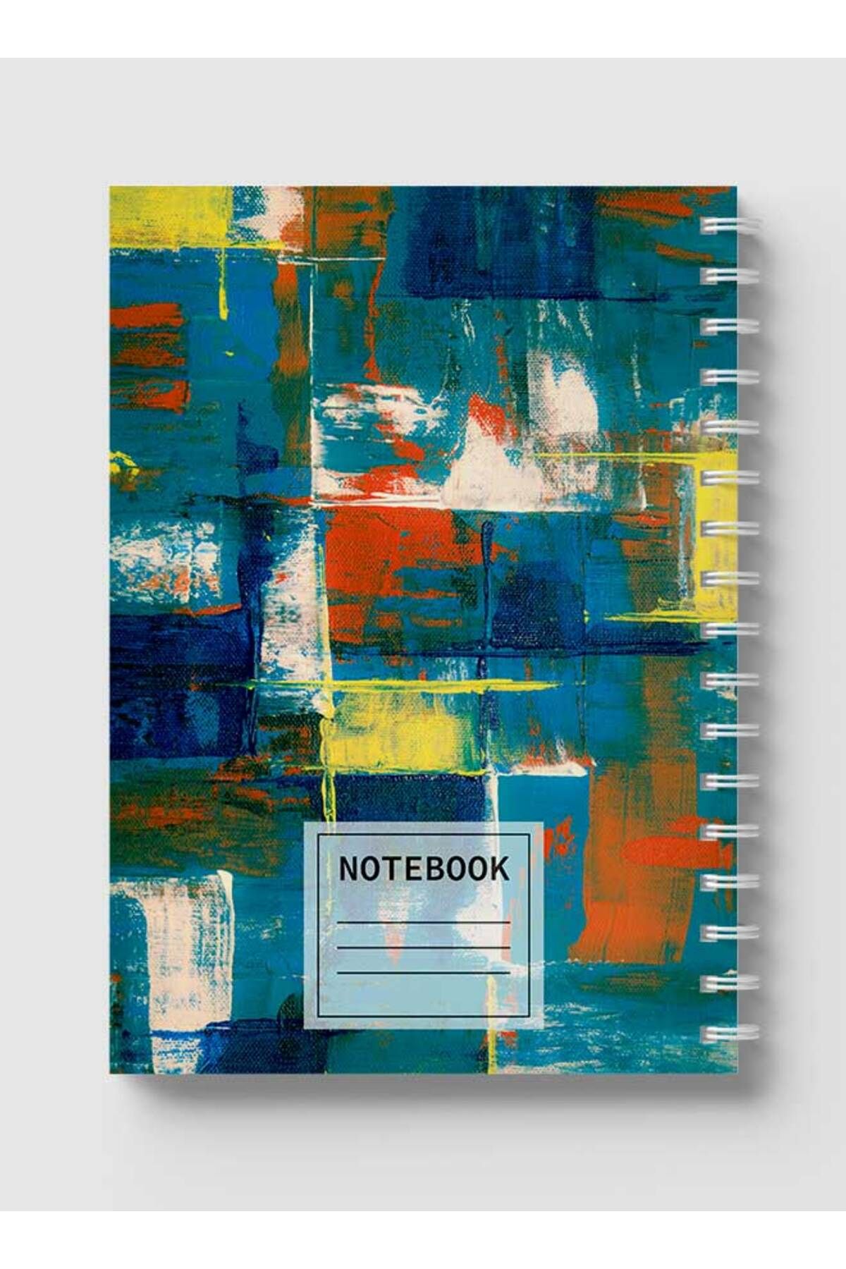 LOWHA-Spiral Notebook with Front and Back Hard Covers Featuring Mixed Hand Paint Design 5
