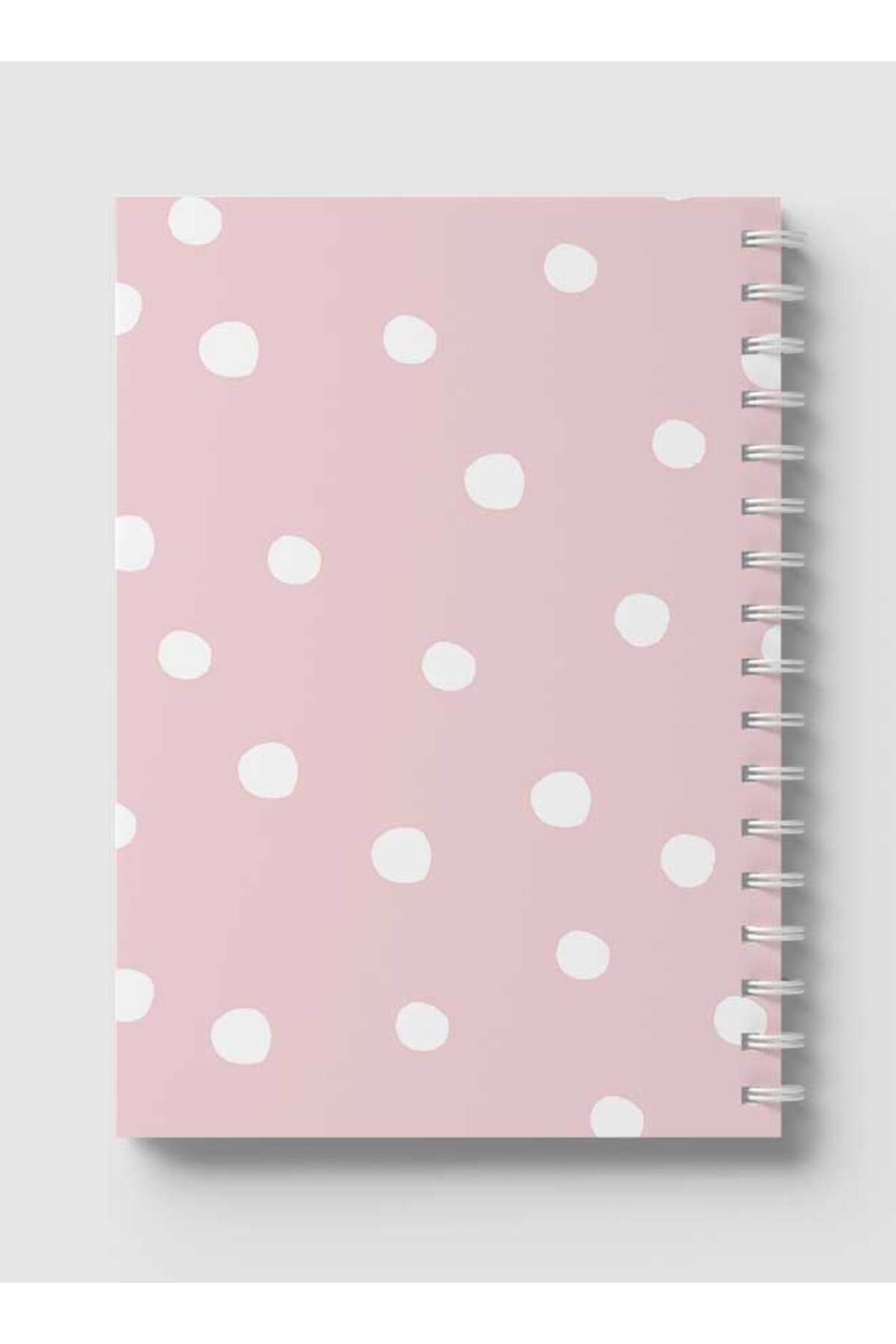 LOWHA-Spiral Notebook with Front and Back Hard Covers Featuring White Dots Design 5