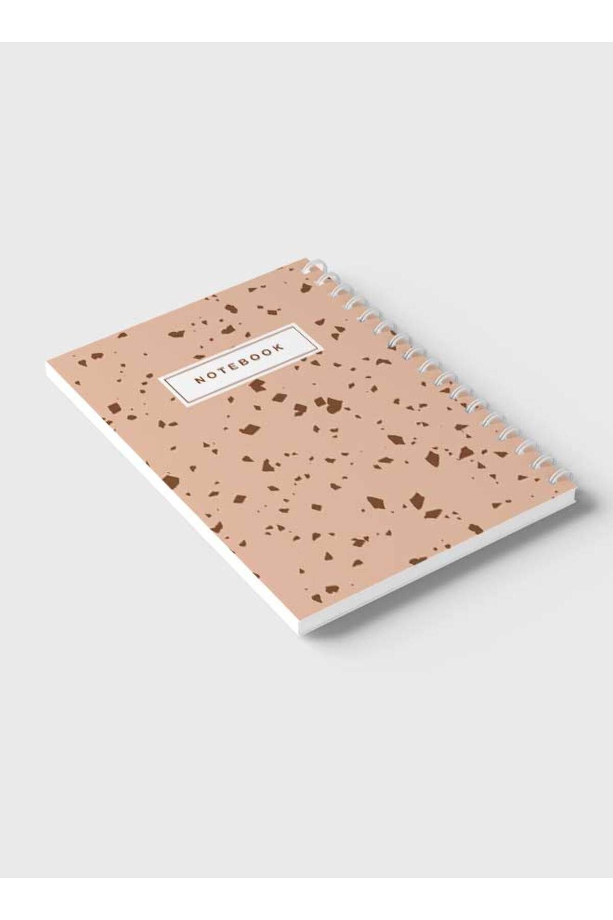 LOWHA-Spiral Notebook with Front and Back Hard Covers Featuring Terrazzo Style Design 6