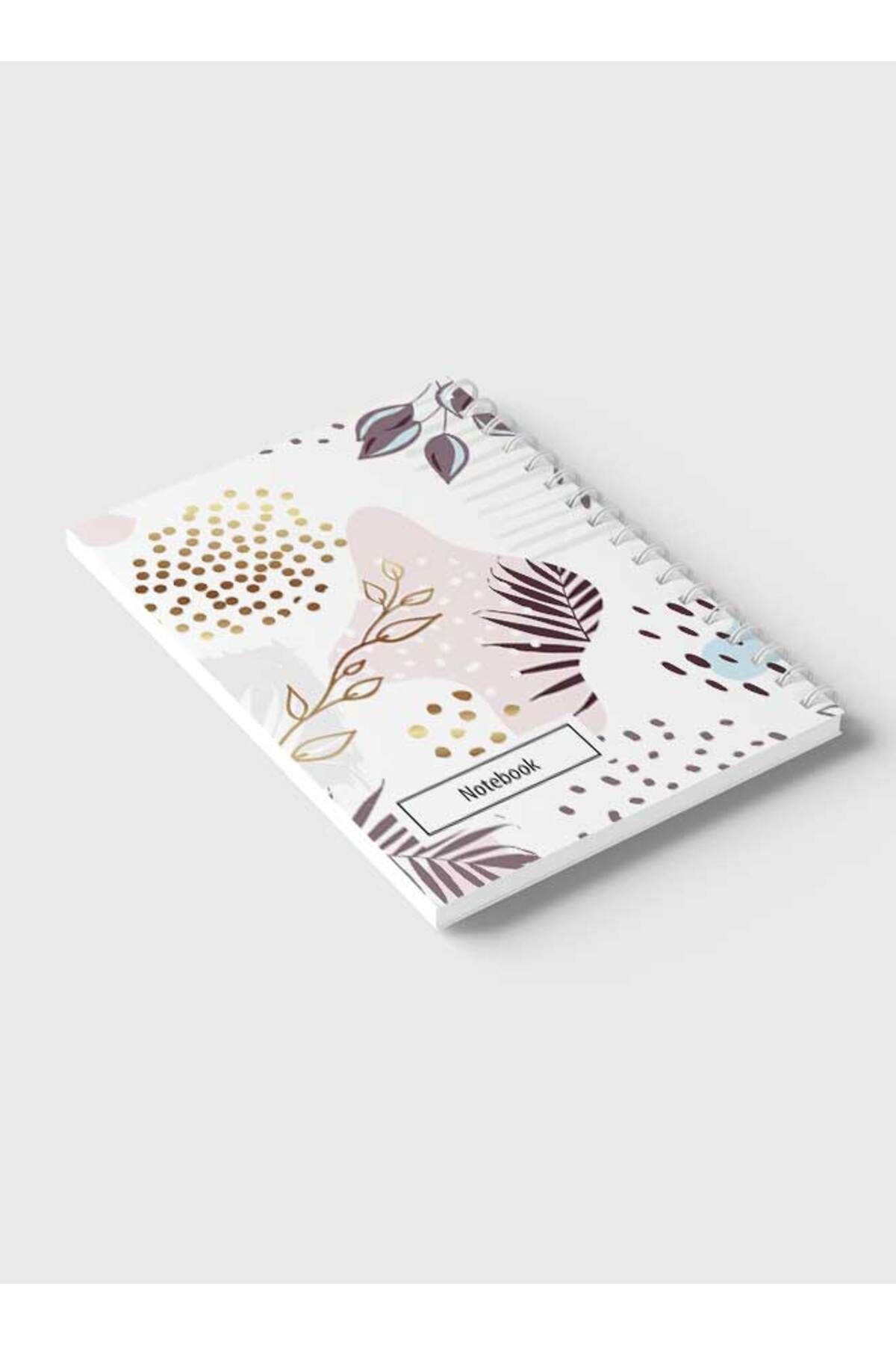 LOWHA-Spiral Notebook with Front and Back Hard Covers Featuring Abstract Floral Design 6