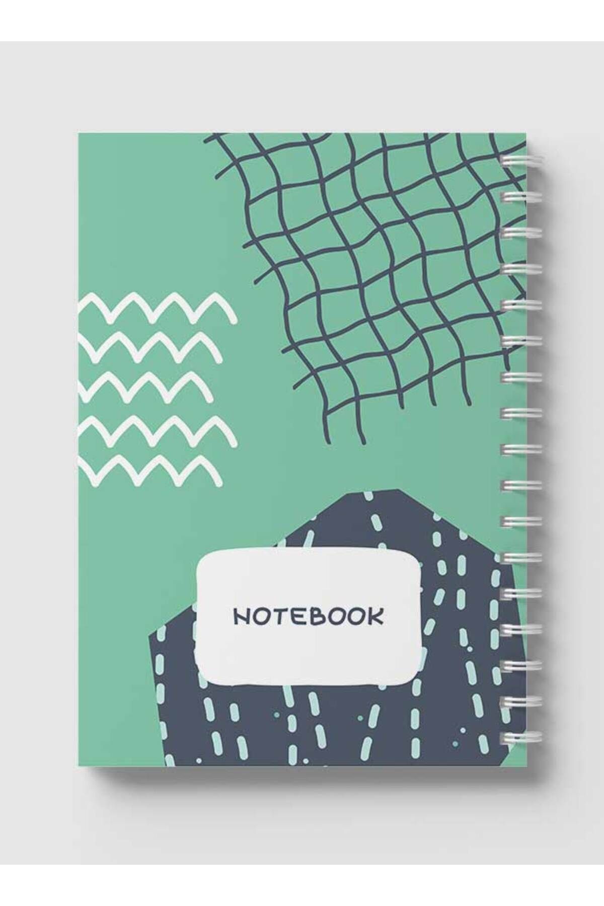 LOWHA-Spiral Notebook with Front and Back Hard Covers Featuring Ocean Abstract Design 5
