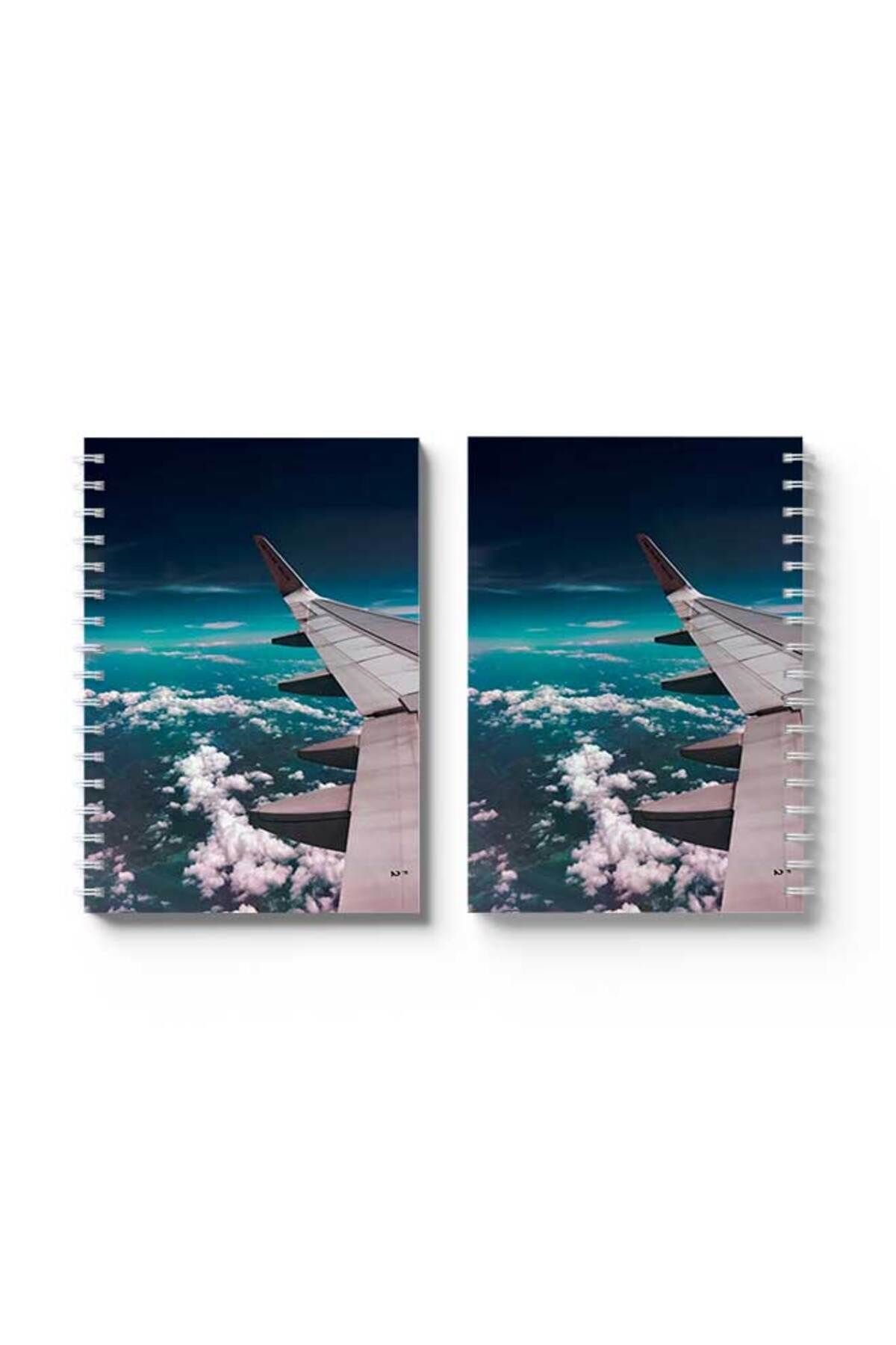 LOWHA-Spiral Notebook with Front and Back Hard Covers Featuring Window View Design 4