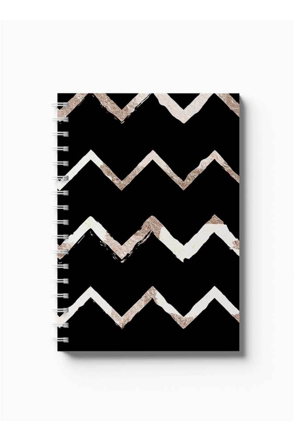 LOWHA-Spiral Notebook with Front and Back Hard Covers Featuring Zig Zag Design 5