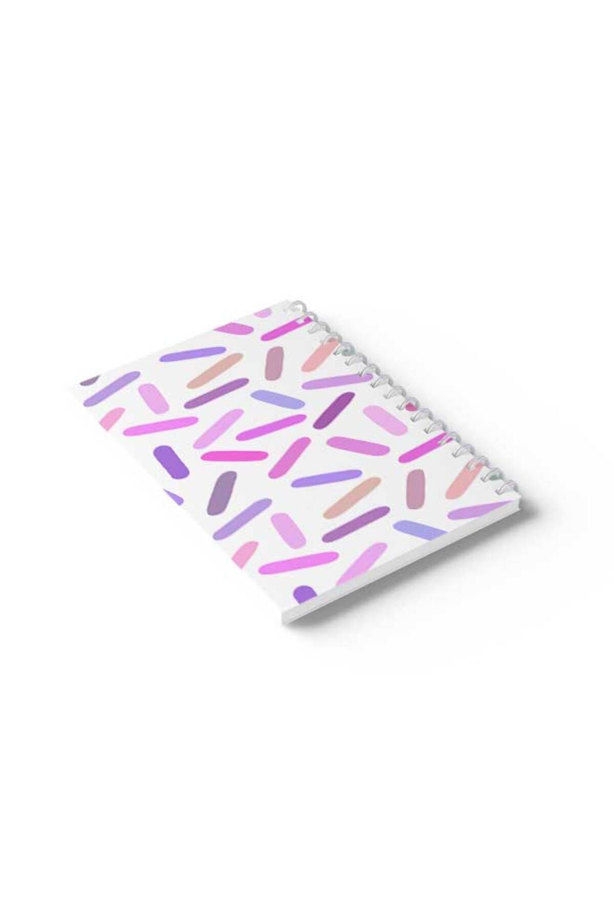 LOWHA-Spiral Notebook with Front and Back Hard Covers Featuring Colourful Shapes Design 6