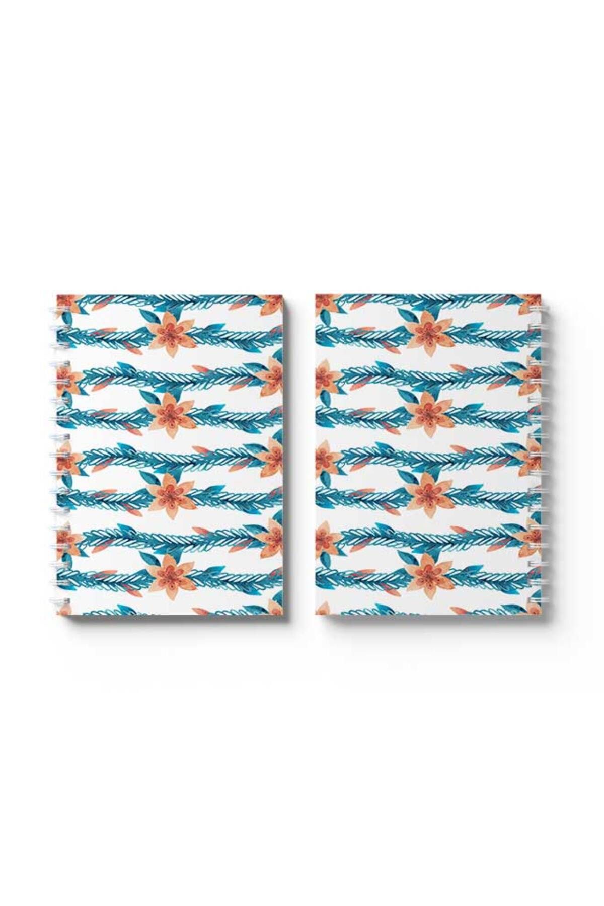 LOWHA-Spiral Notebook with Front and Back Hard Covers Featuring Floral Pattern Design 4