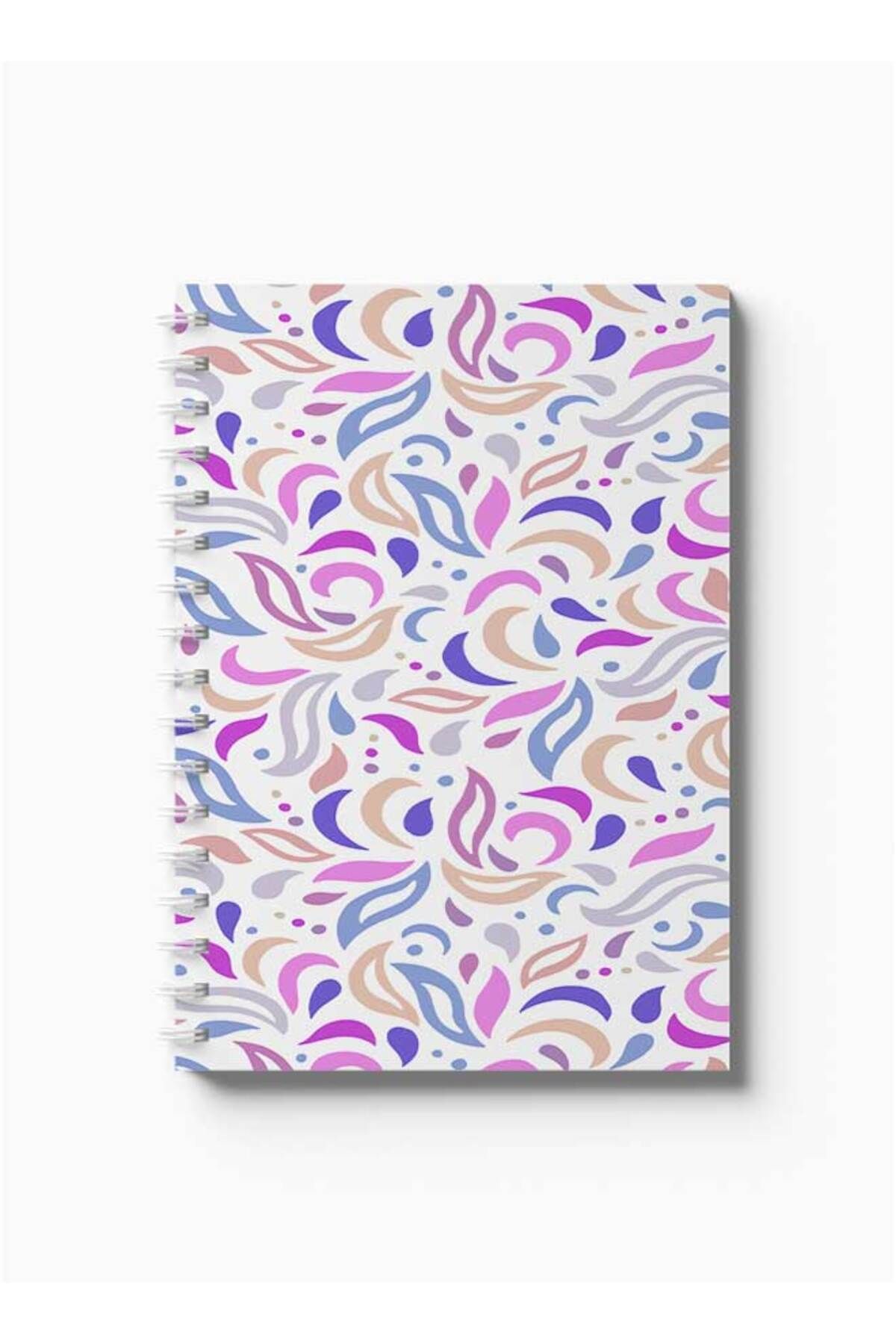 LOWHA-Spiral Notebook with Front and Back Hard Covers Featuring Qolourful Shapes Design 5