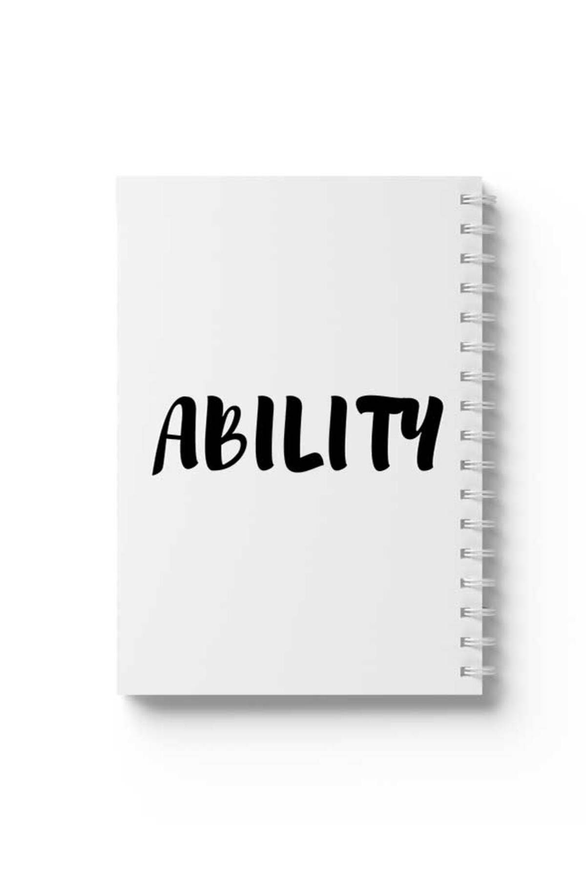 LOWHA-Spiral Notebook with Front and Back Hard Covers Featuring Ability Design 1