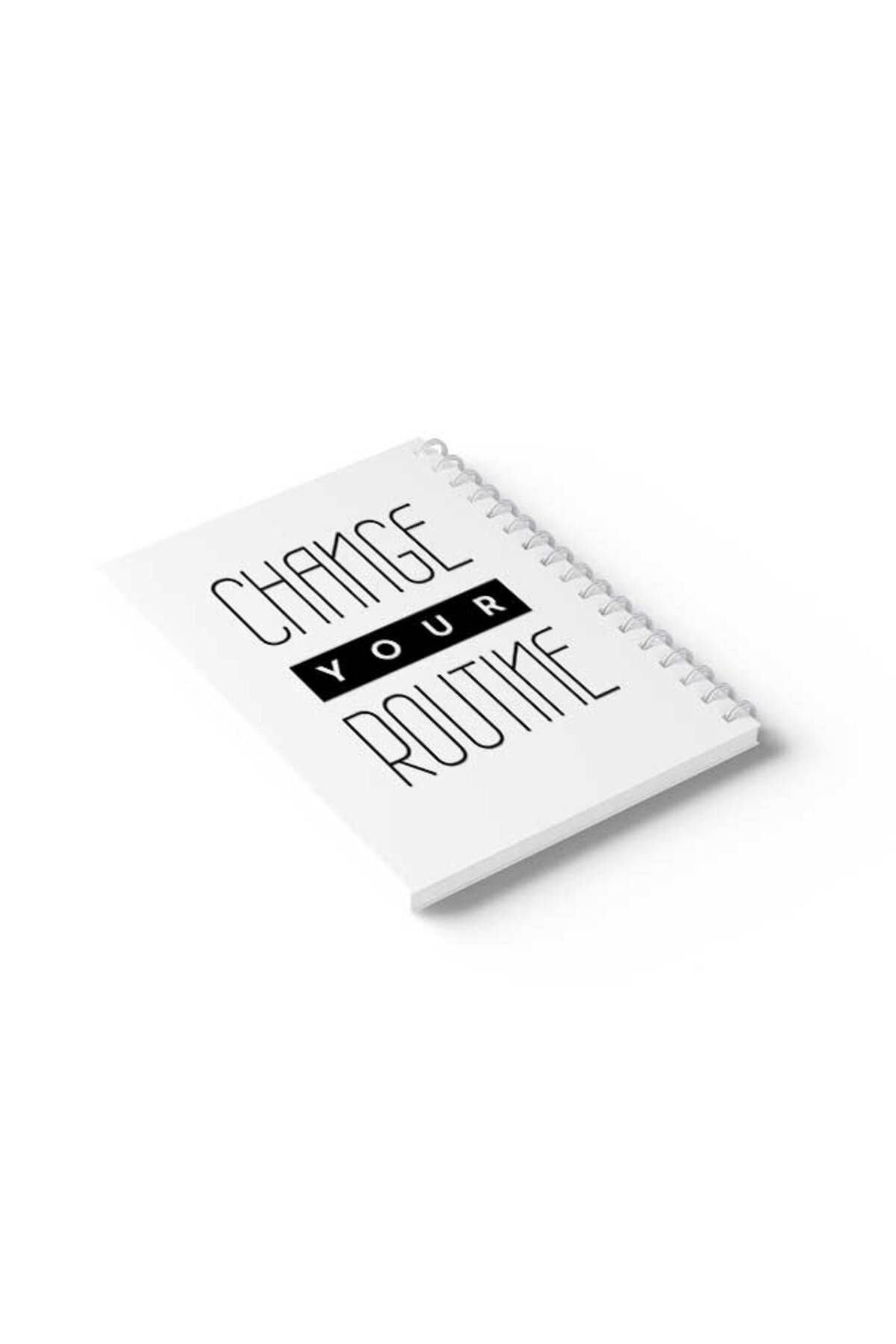 LOWHA-Spiral Notebook with Front and Back Hard Covers Featuring Change Your Routine Design 6