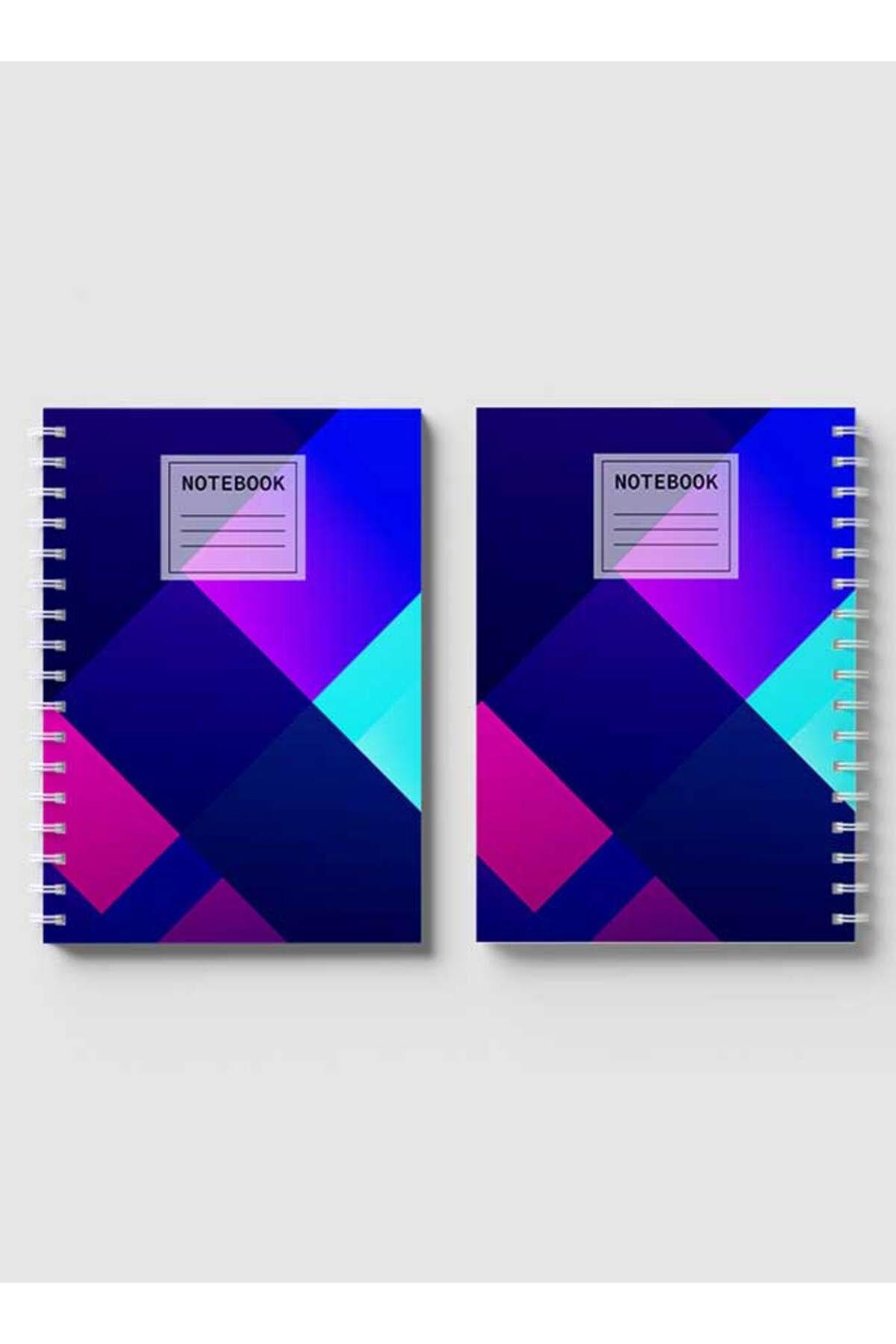 LOWHA-Spiral Notebook with Front and Back Hard Covers Featuring Gradient Design 4