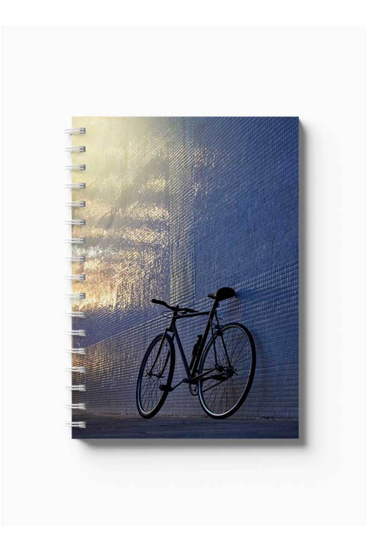 LOWHA-Spiral Notebook with Front and Back Hard Covers Featuring Bicycle Design 5