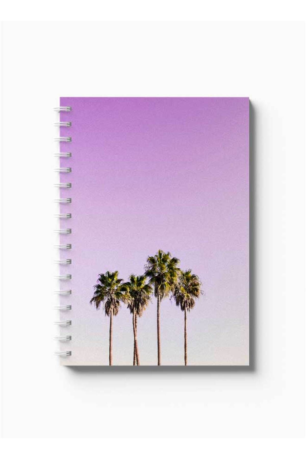 LOWHA-Spiral Notebook with Front and Back Hard Covers Featuring Palms Design 5