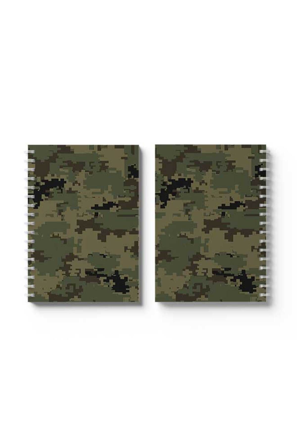 LOWHA-Spiral Notebook with Front and Back Hard Covers Featuring Pixel Design 4