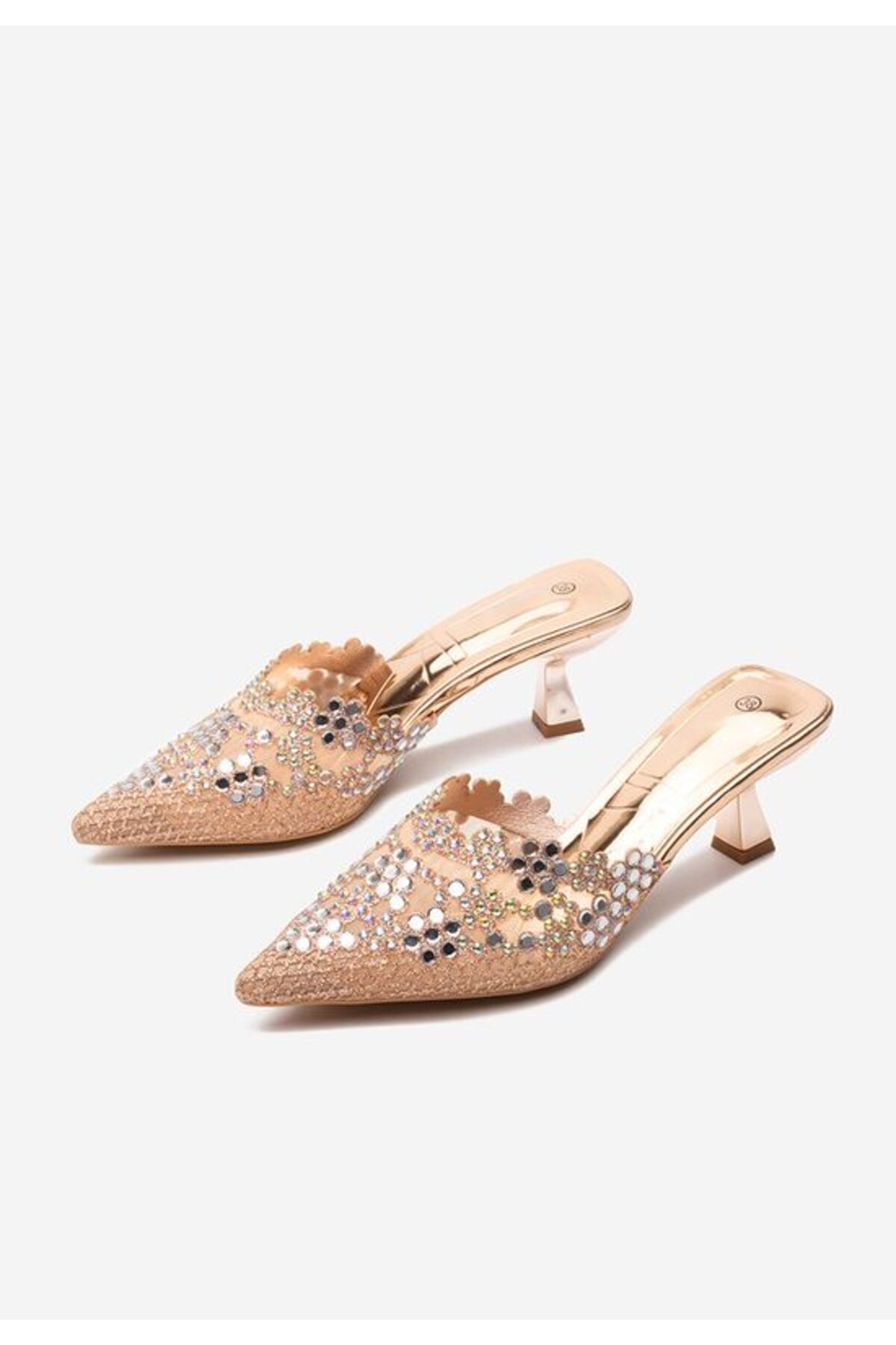 B T Shoes-Papuci cu toc Lanette champagne 4