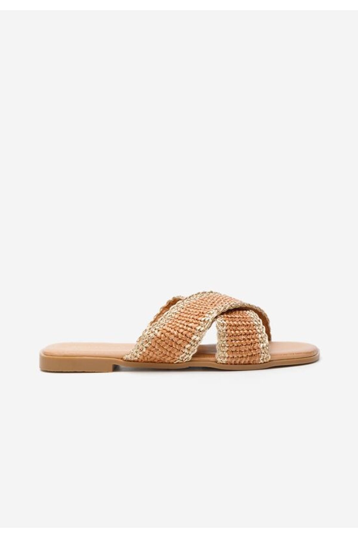 B T Shoes-Jamira camel flat slippers 3