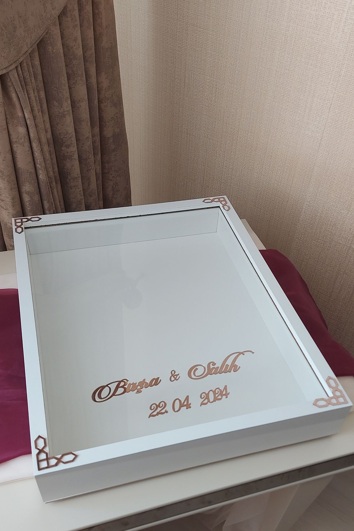 Verda Çerçeve-40X50 cm Rose Memory Frame! Deep Frame Without Leds! Rose Memory Frame - for Bridal Bouquets 1
