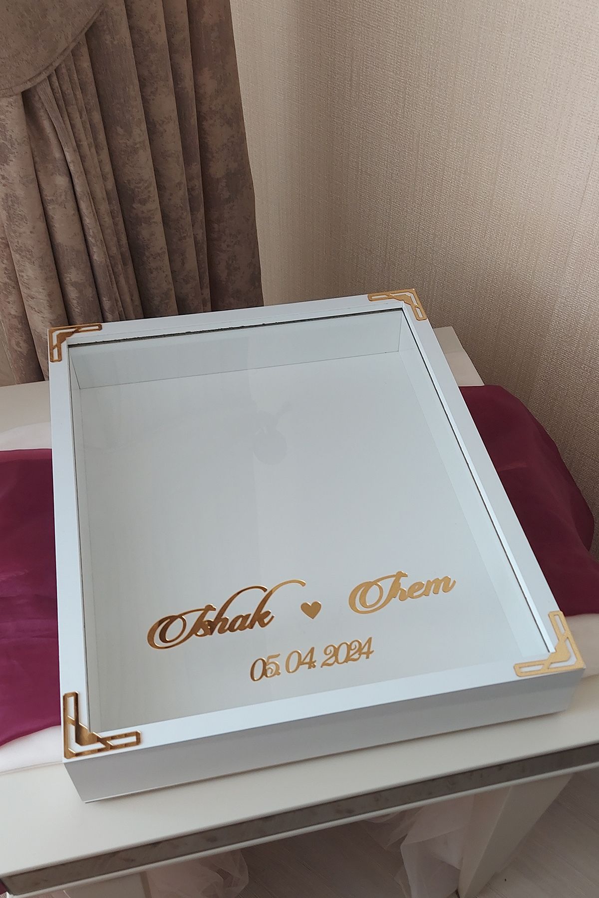 Verda Çerçeve-40X50 cm Rose Memory Frame! Deep Frame Without Leds! Rose Memory Frame - for Bridal Bouquets 2