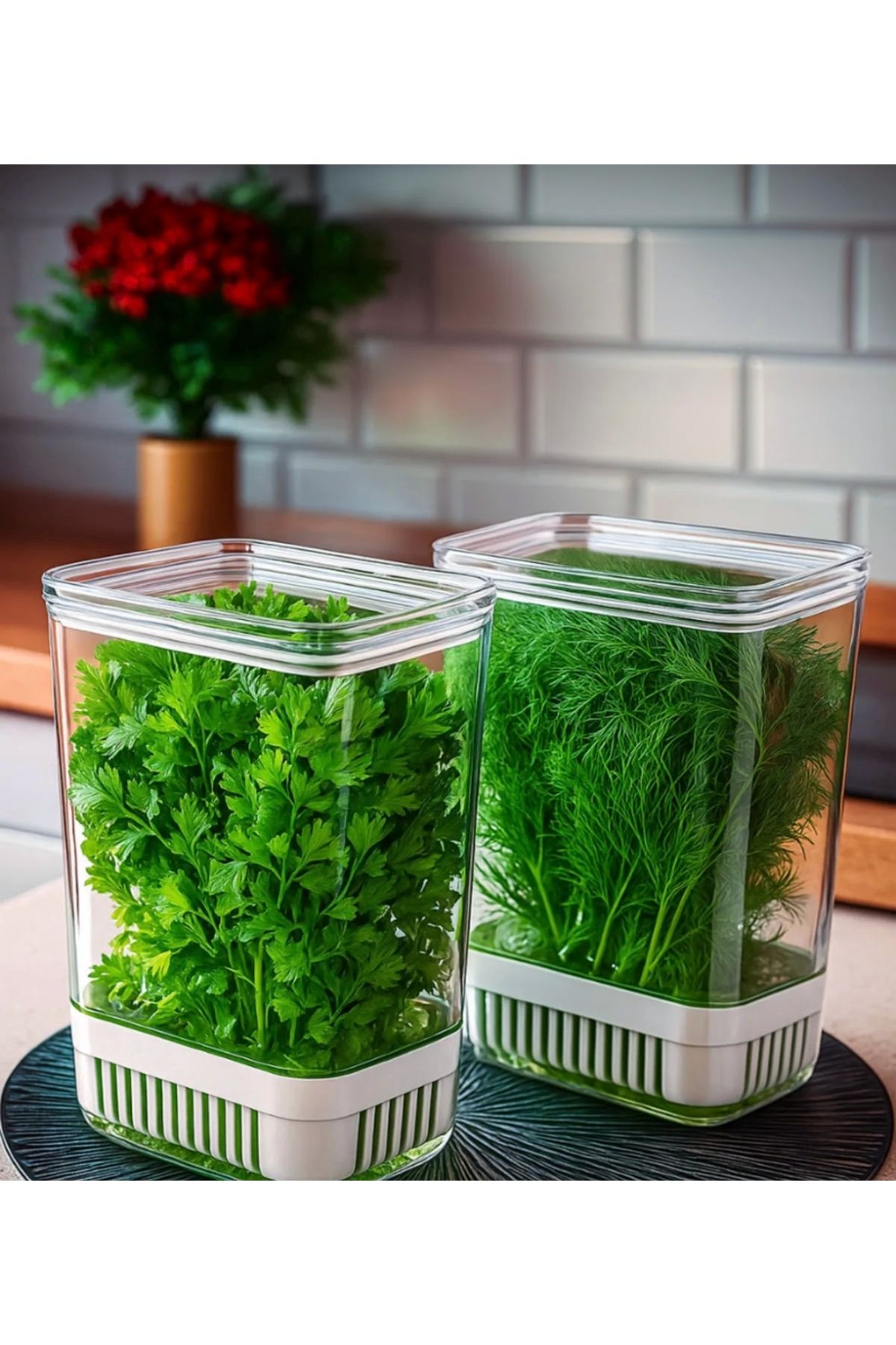 CEZVE HOME-1 Greenery Storage Container |   Vegetable Storage & Refrigerator Freshener Organizer Box 2900 ml 4