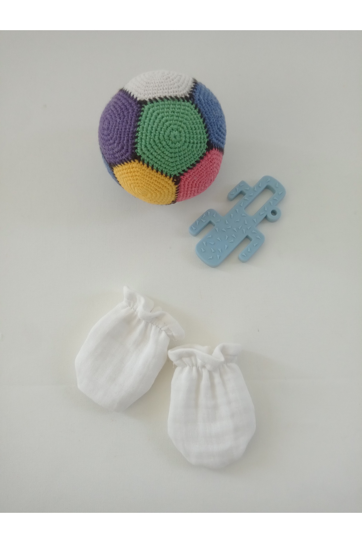 Wenaris Yenidoğan 2'lı Eldiven & Kız Erkek Bebek Eldiven %100 Pamuk Müslin Kumaş fotoğrafı 2 (önizleme)