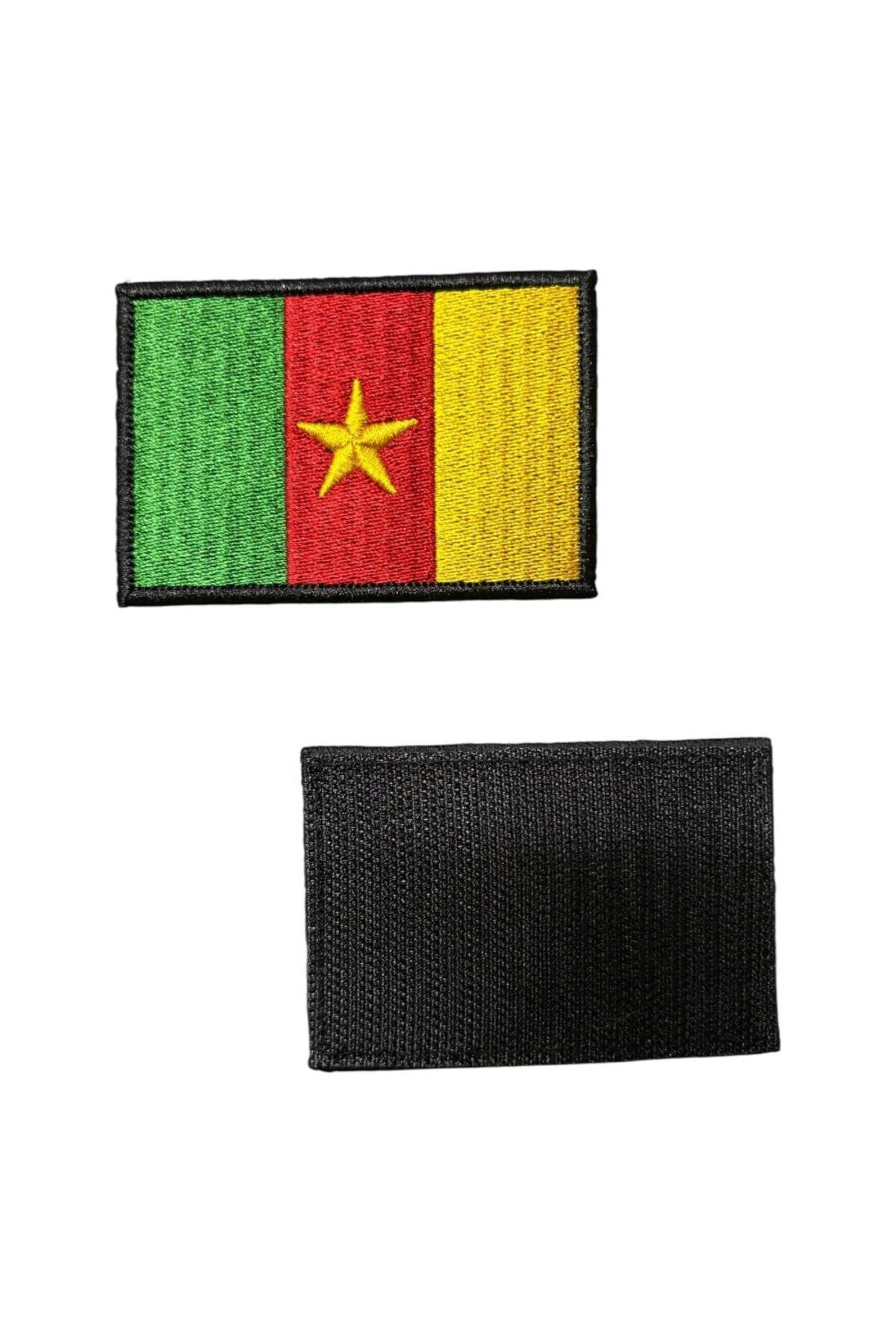 Ex Patch-Patch broderie cu steagul Camerunului - 8x5 cm 2