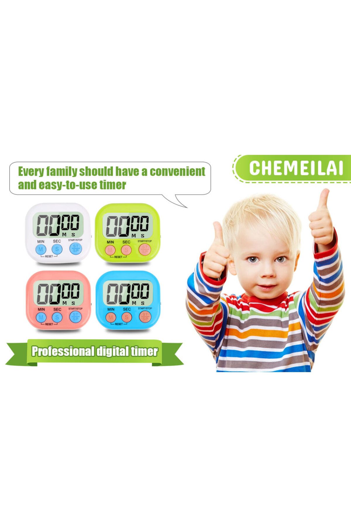 COOYA-4-Piece Multi-Function Electronic Timer,Learning Management,Suitable for Kitchen,Study,Work,Exercise 7