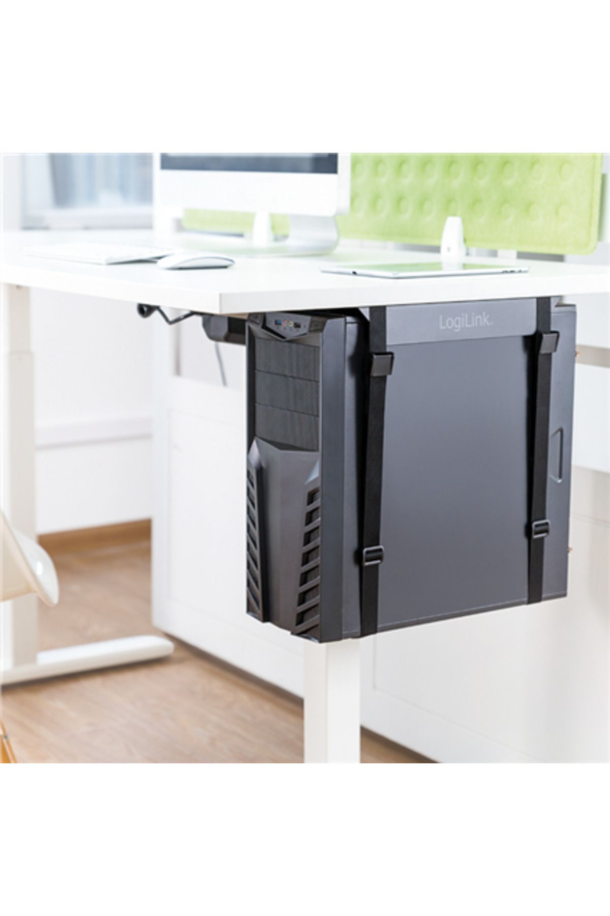 LogiLink-EO0009 Suport reglabil pentru CPU sub birou, cu curea | 4