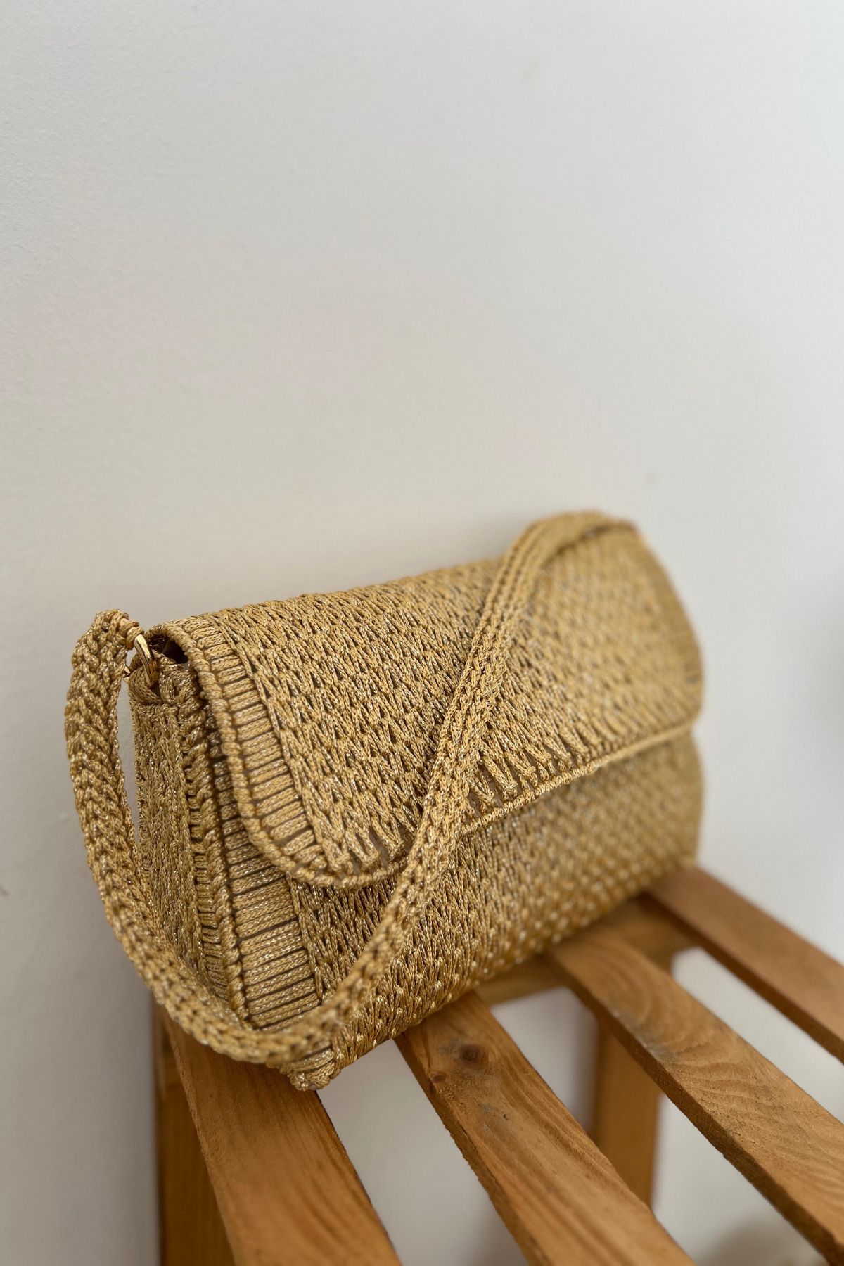 BD fold yarn-Canvas Bag Knitting Kit 45X21 cm Silver Lurex Polyester Macrame No.3 Lurex Thread 4