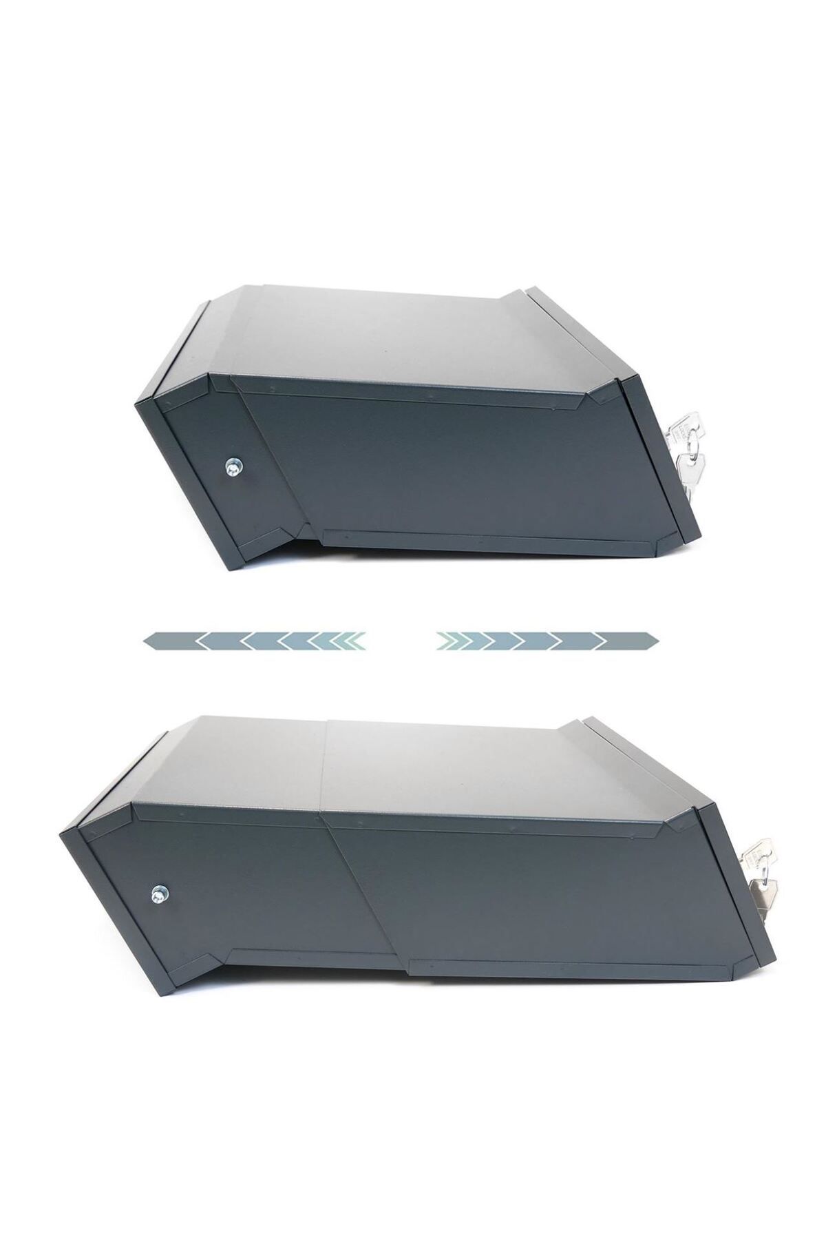 damech-Mailbox, adjustable depth, graphite, C4 format, 30&#215;24/40.5&#215;11 cm, 3