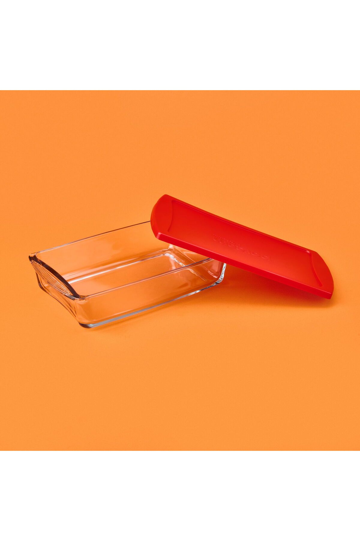 Paşabahçe-Rectangular Pyrex with Lid - Transparent / Red - 1320 ml 3