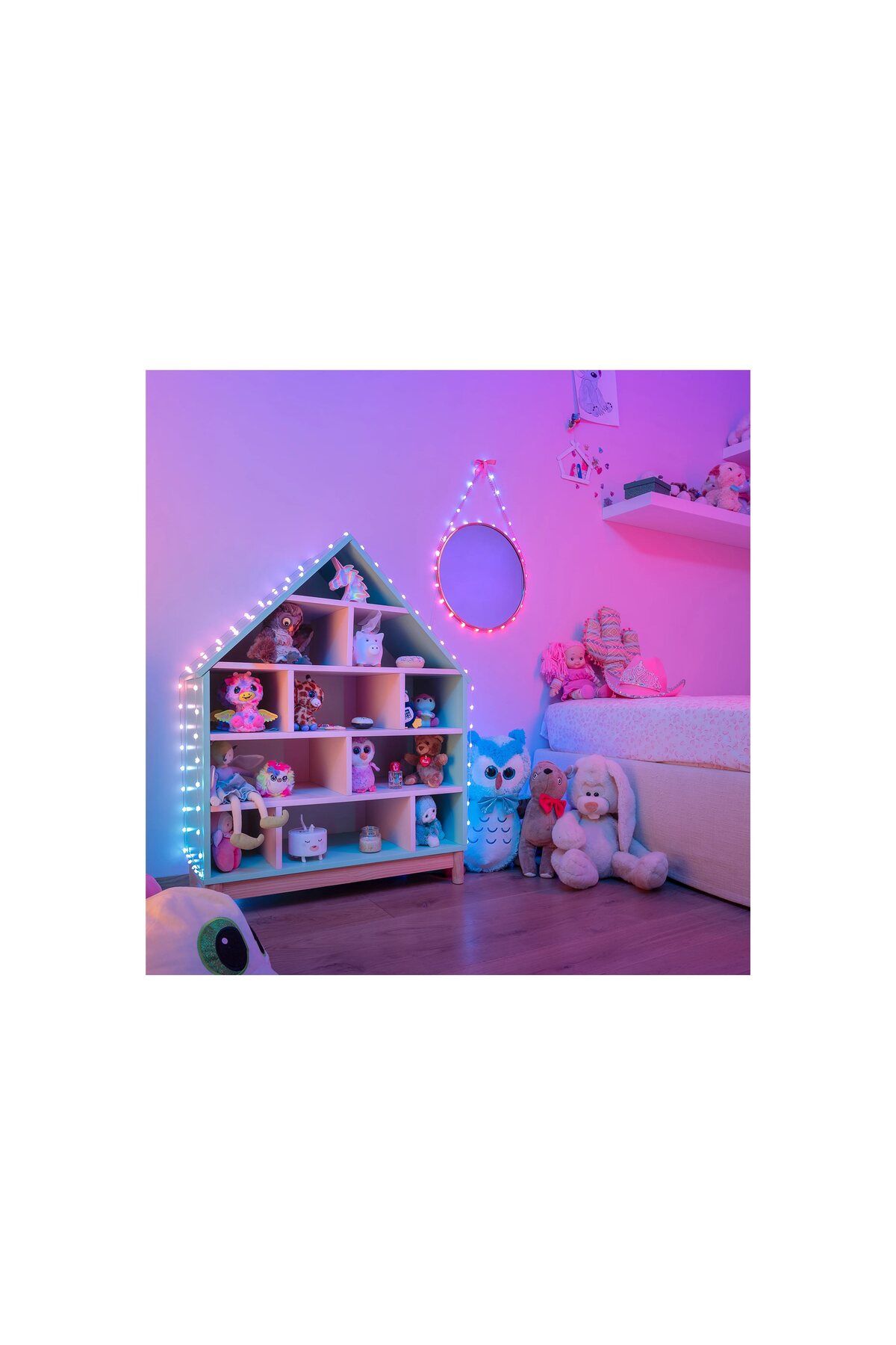 Twinkly-Bomboane 100 LED-uri RGB în formă de inimă, cablu transparent, USB-C|Twinkly 4