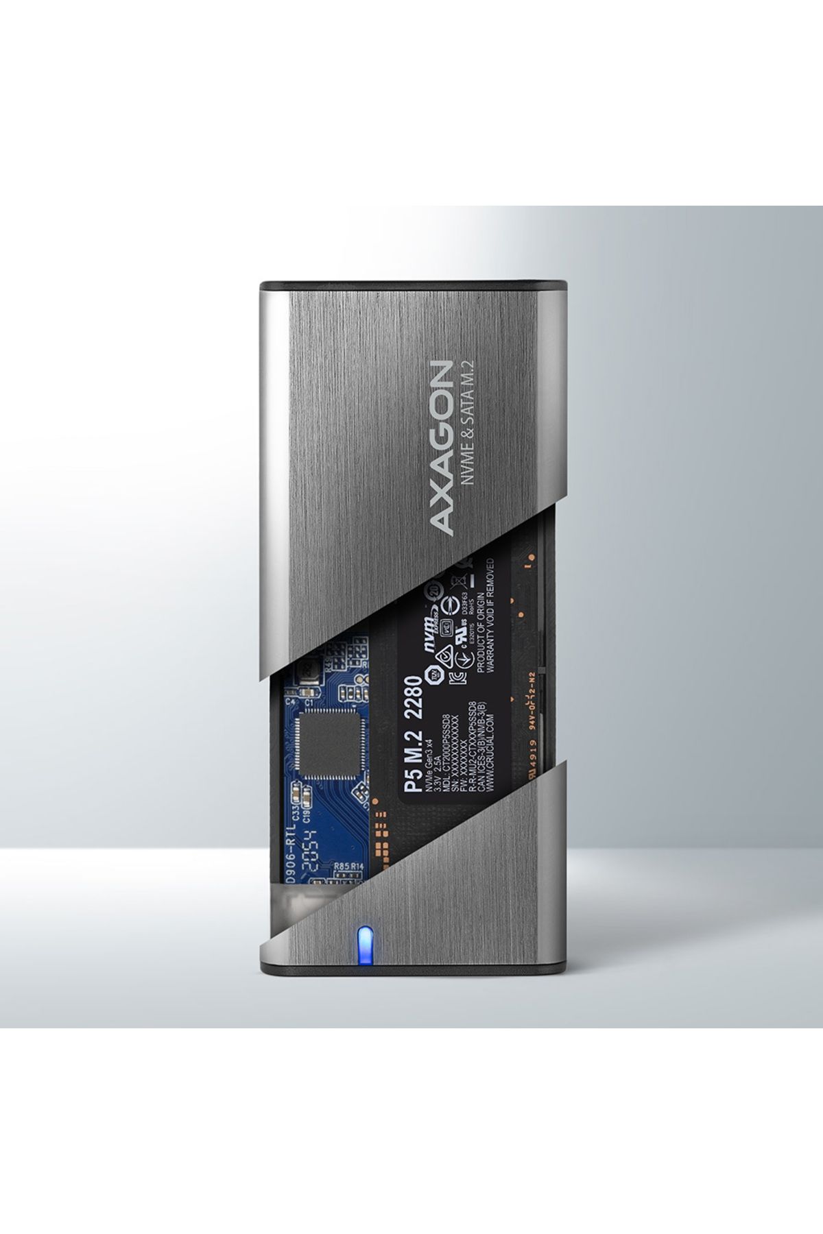 Axagon-External USB-C 3.2 Gen 2 metal box for M.2 NVMe & SATA SSD disks 4