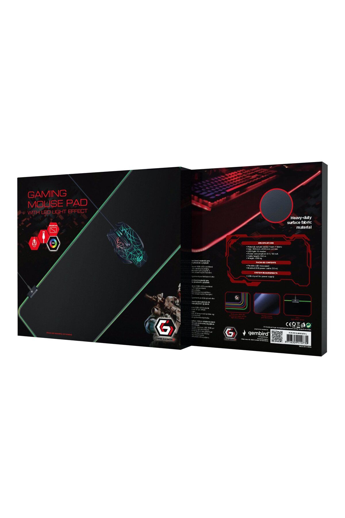 Cablexpert-Gaming mouse pad with LED light effect, Large-size | MP-GAMELED-L | Mouse pad | 7
