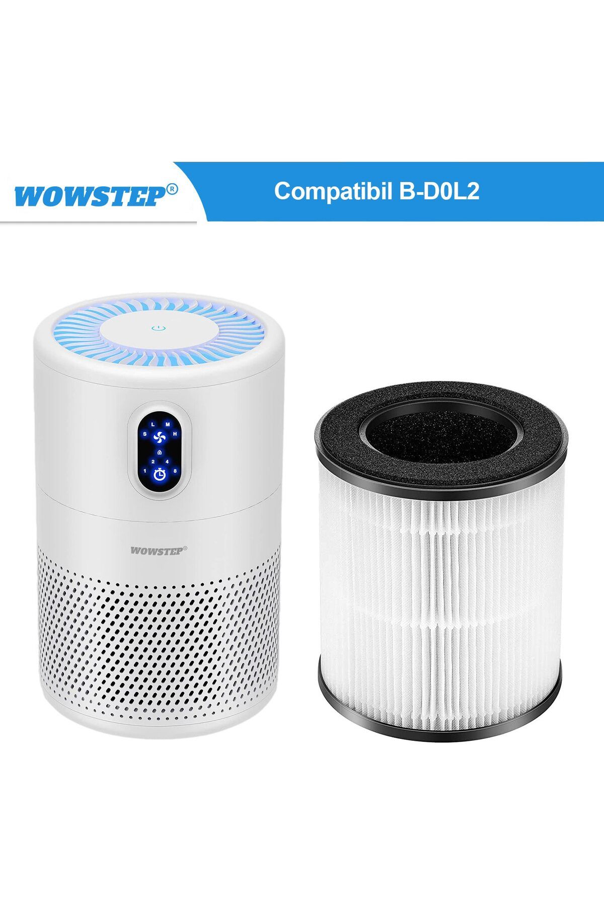 WowStep-Filtru HEPA pentru purificator, model B-D0L2, Carbon activ, Filtrare pana la 0.3 Microni 6