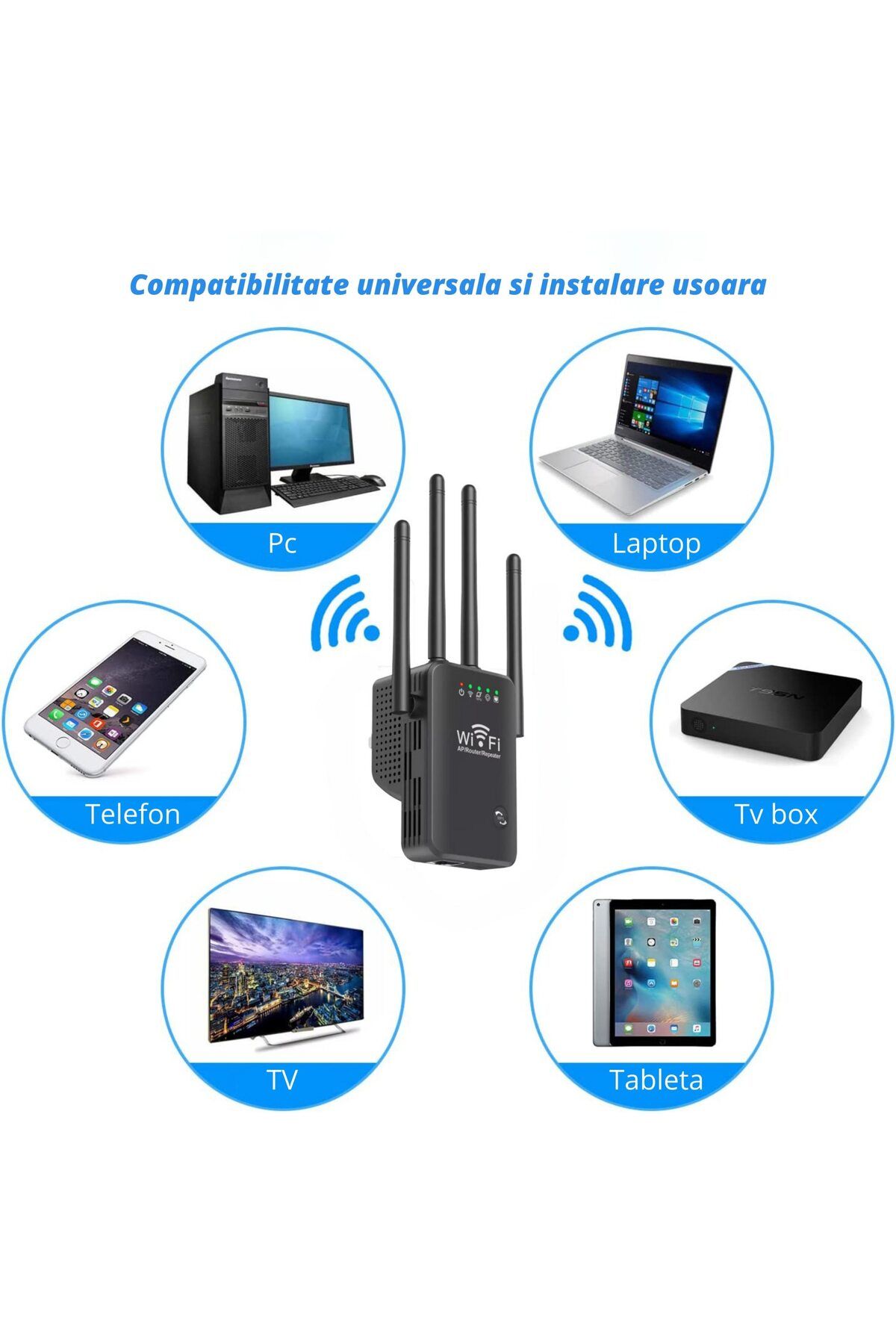WowStep-Wireless Signal Amplifier, WiFi Range Extender, 2.4 Hz, 300 Mbps, WEP, WPA and WPA2, LAN, Black 6