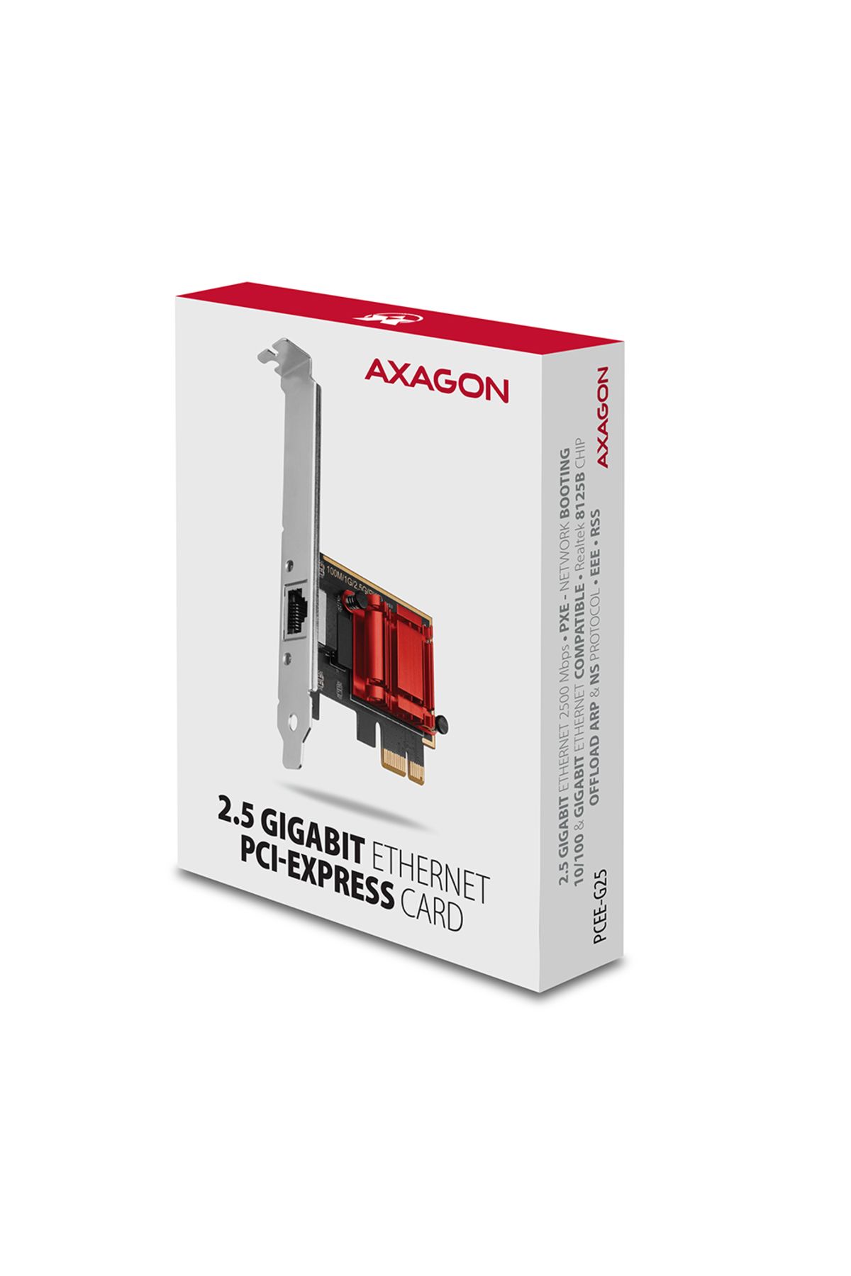 Axagon-PCI-Express network card with 2.5 Gbit/s transmission rate and PXE support | PCEE-G25 6