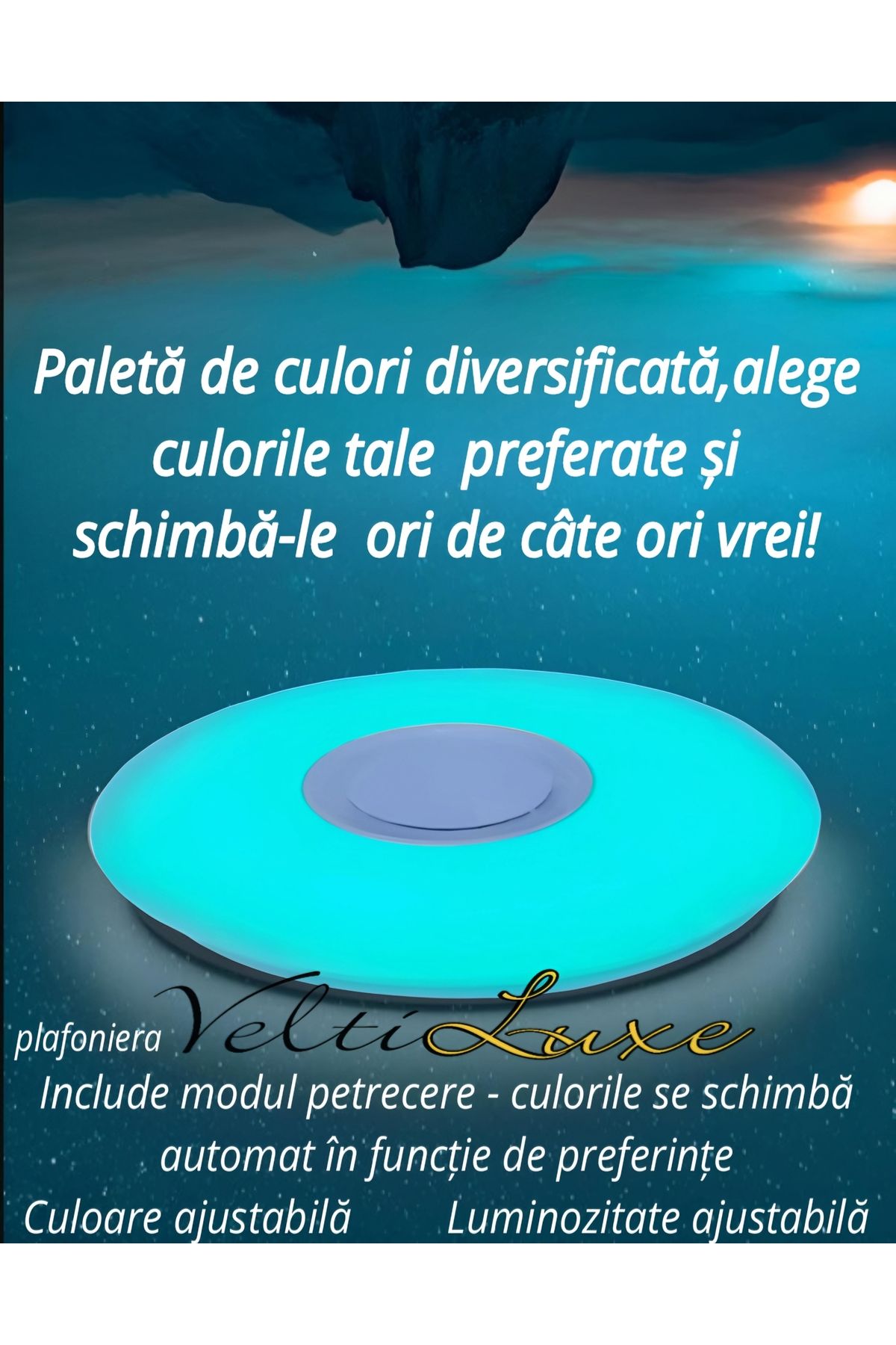 VELTILUXE-VELTILUXE RGB LED ceiling light, diffuser, diameter 40 cm, 40w, application, Bluetooth, class A 2