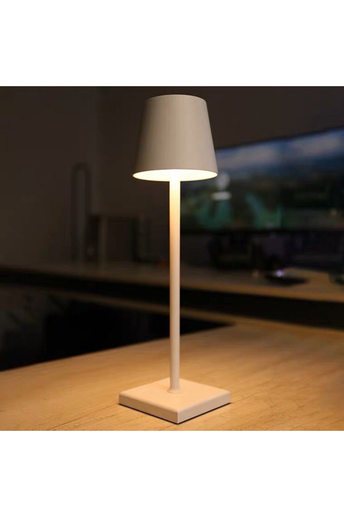 Tescomak-Rechargeable touch LED table lamp with telescopic rod, white 8