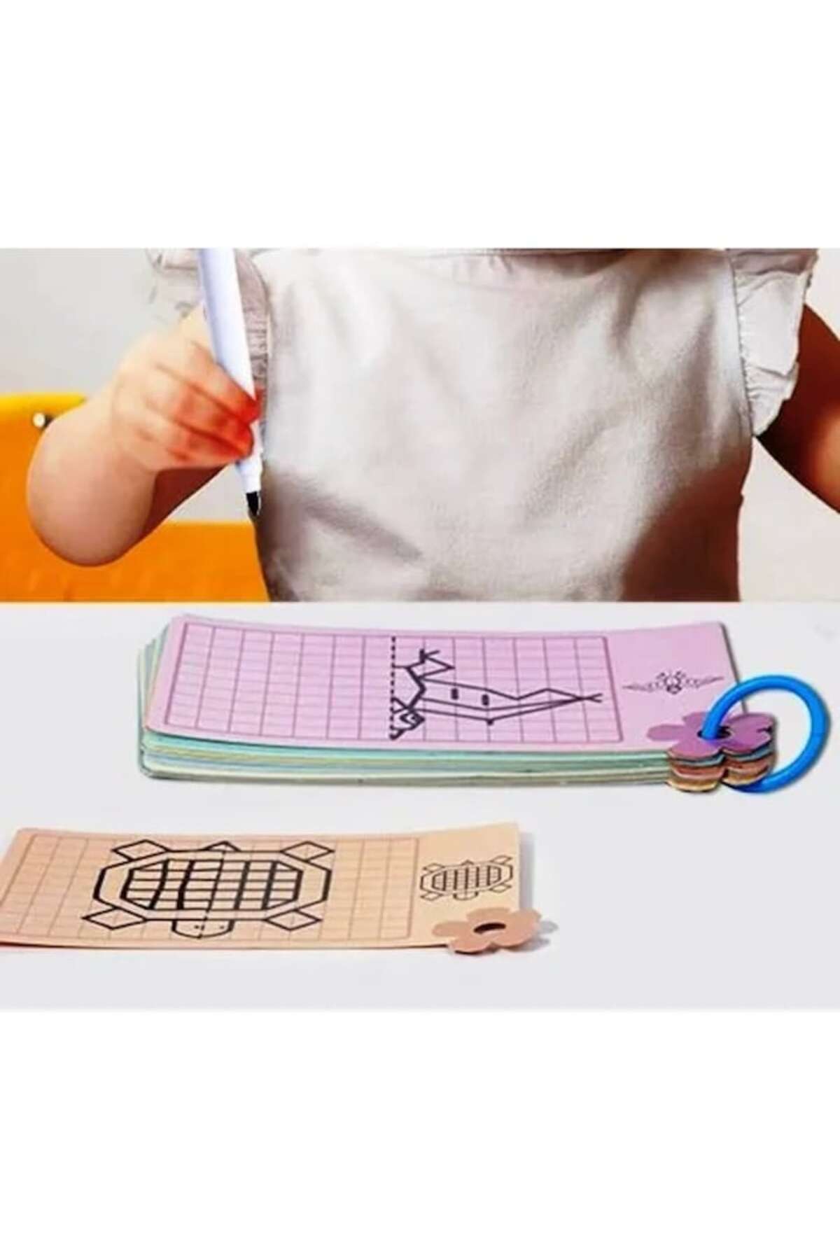 Step By Step-Set 24 plans with mirror drawing activities 'Symmetrical Drawing', reusable, 3 washable markers, spo 3