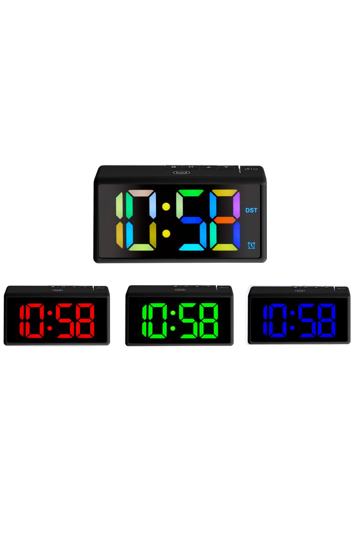 Trevi-Digital room clock 0088600 16 cm screen 5 cm digits multicolor display alarm function 2