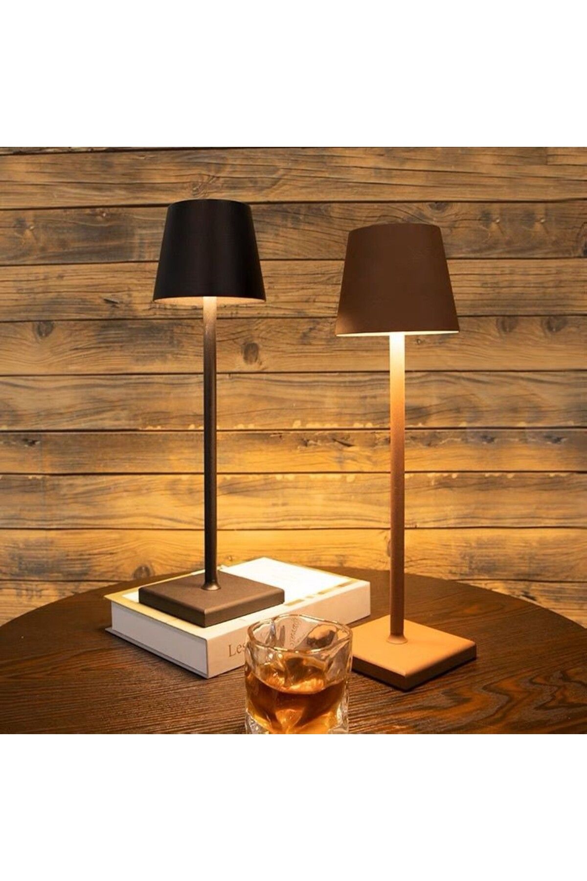 Tescomak-Rechargeable touch LED table lamp with telescopic rod, black 7