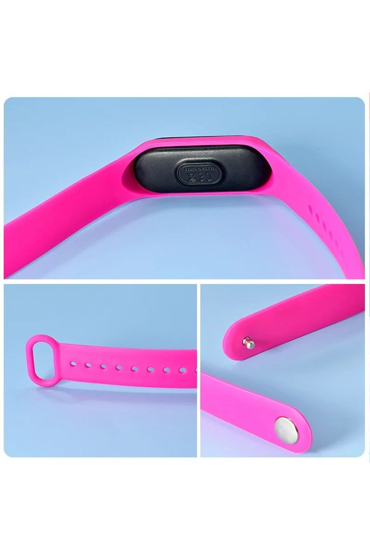 Mixbo-Children's watch, adjustable silicone bracelet, built-in battery, digital dial, panda pattern, fuchsia 2