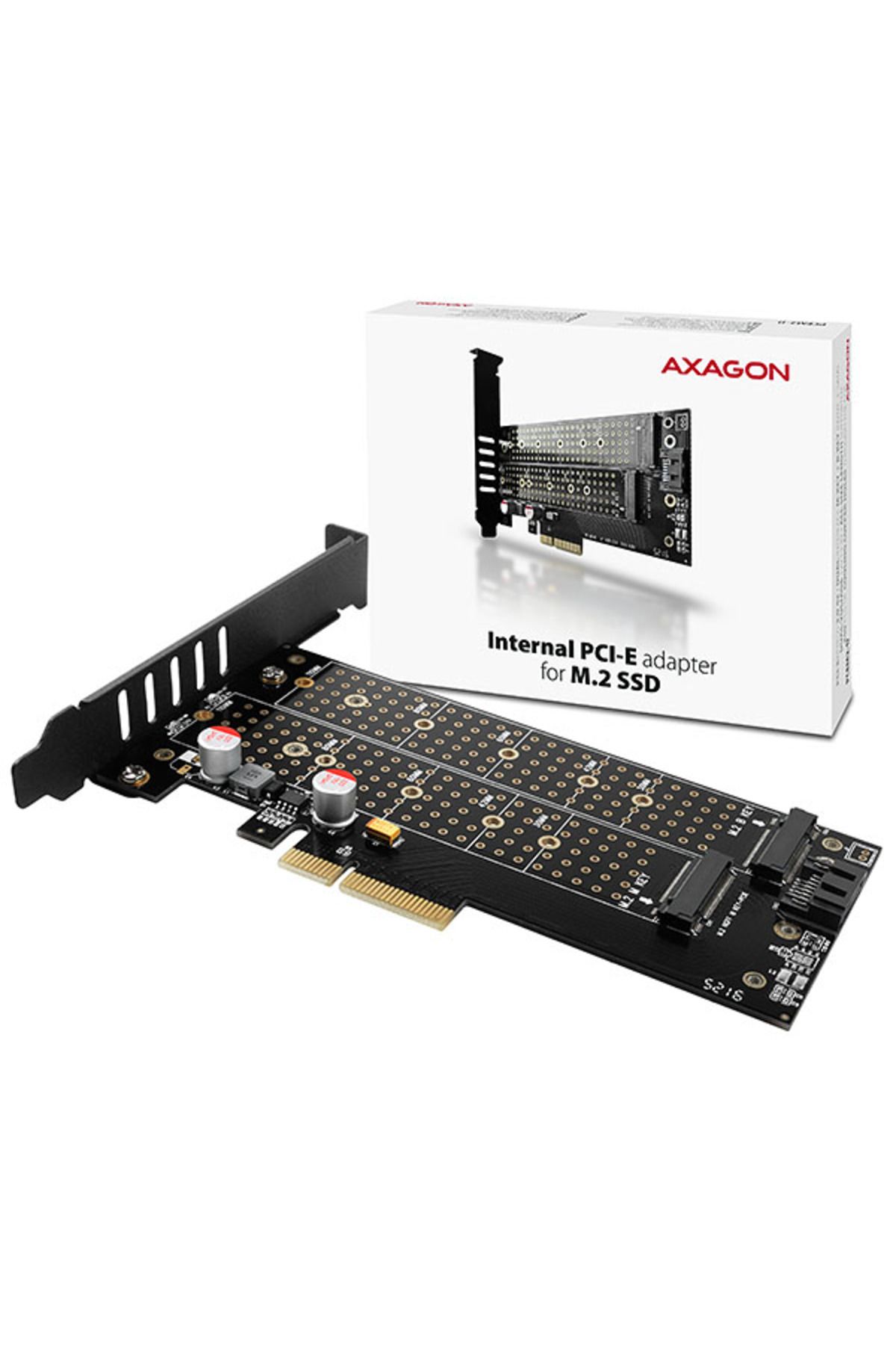 Axagon-PCI-Express x4 adapter to connect up to two M.2 disks to a computer | PCEM2-D 12