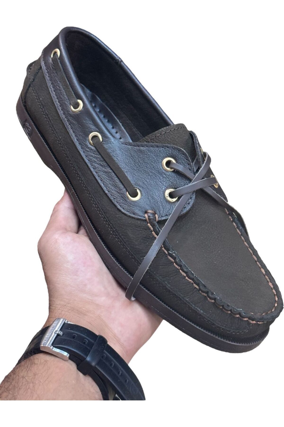 Greyybull Shoes kahve nubuk kahve deri -nubuk deri kokulu taban yazlık loafer ayakkabı görsel 6