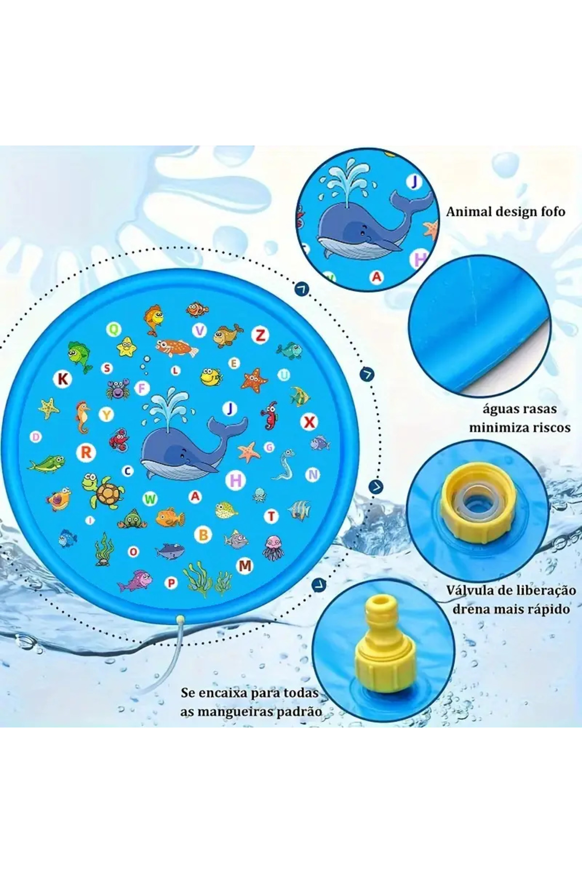 LRS STORE Fıskıyeli Su Fışkırtan Oyun Matı Su Havuzu Su Kaydırağı 100 Cm fotoğrafı 2 (önizleme)