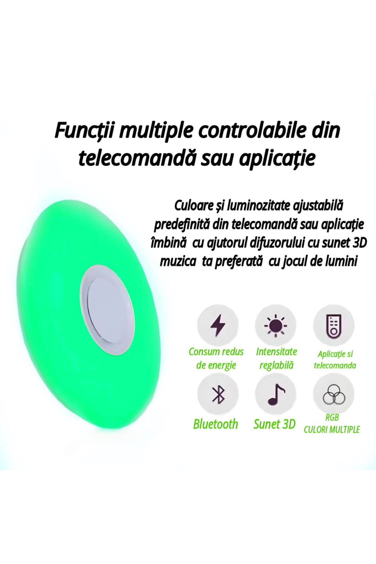 VELTILUXE-VELTILUXE RGB LED ceiling light, diffuser, diameter 40 cm, 40w, application, Bluetooth, class A 3