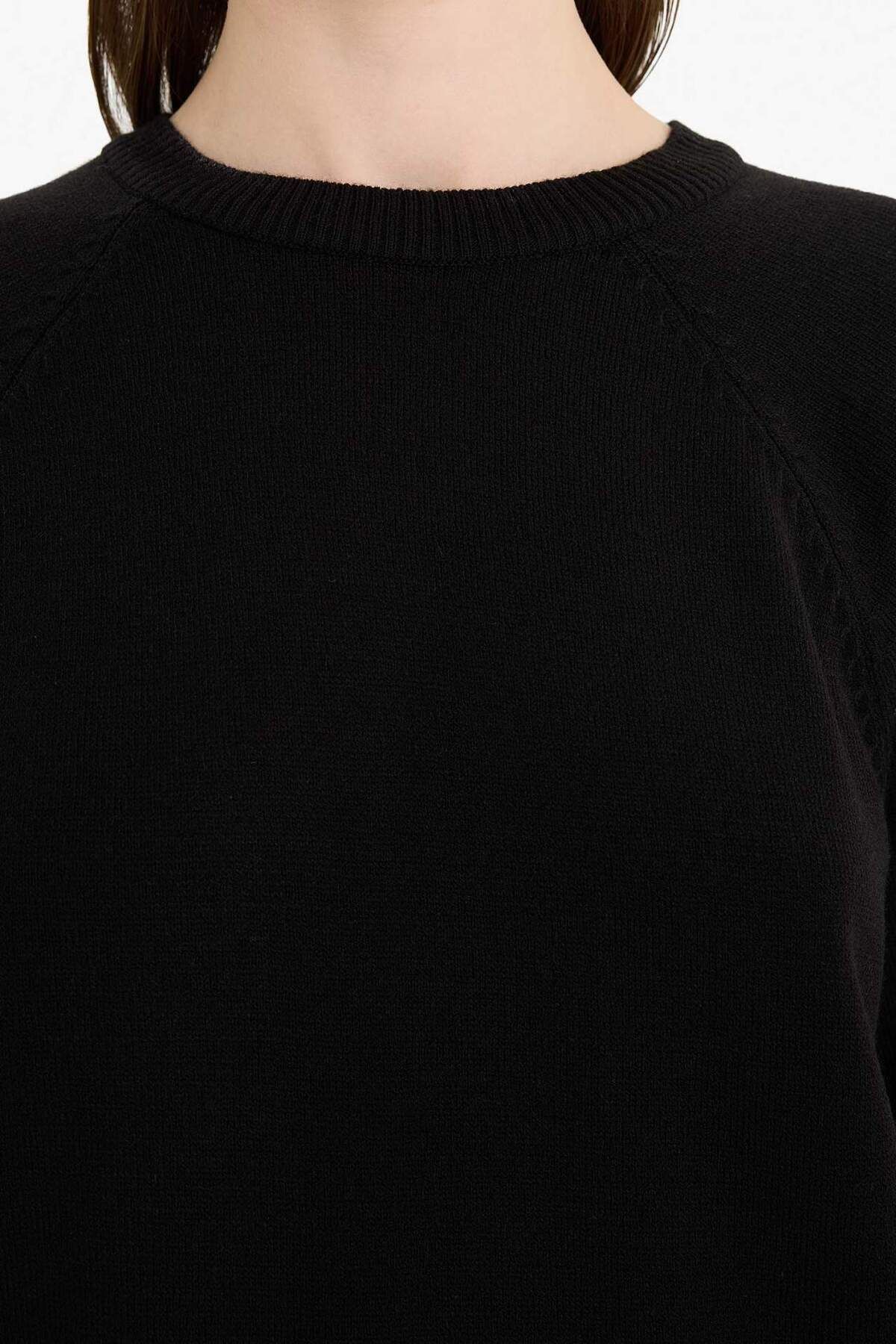 DeFacto-Regular Fit Crew Neck Basic Plain Long Sleeve Tunic C4474Ax25Wn 5