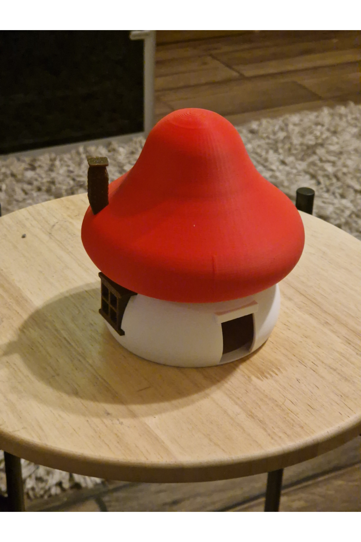 Figura decorativa con impresión en color 3D de la casa de los Pitufos | Envío listo pintado | Vivero