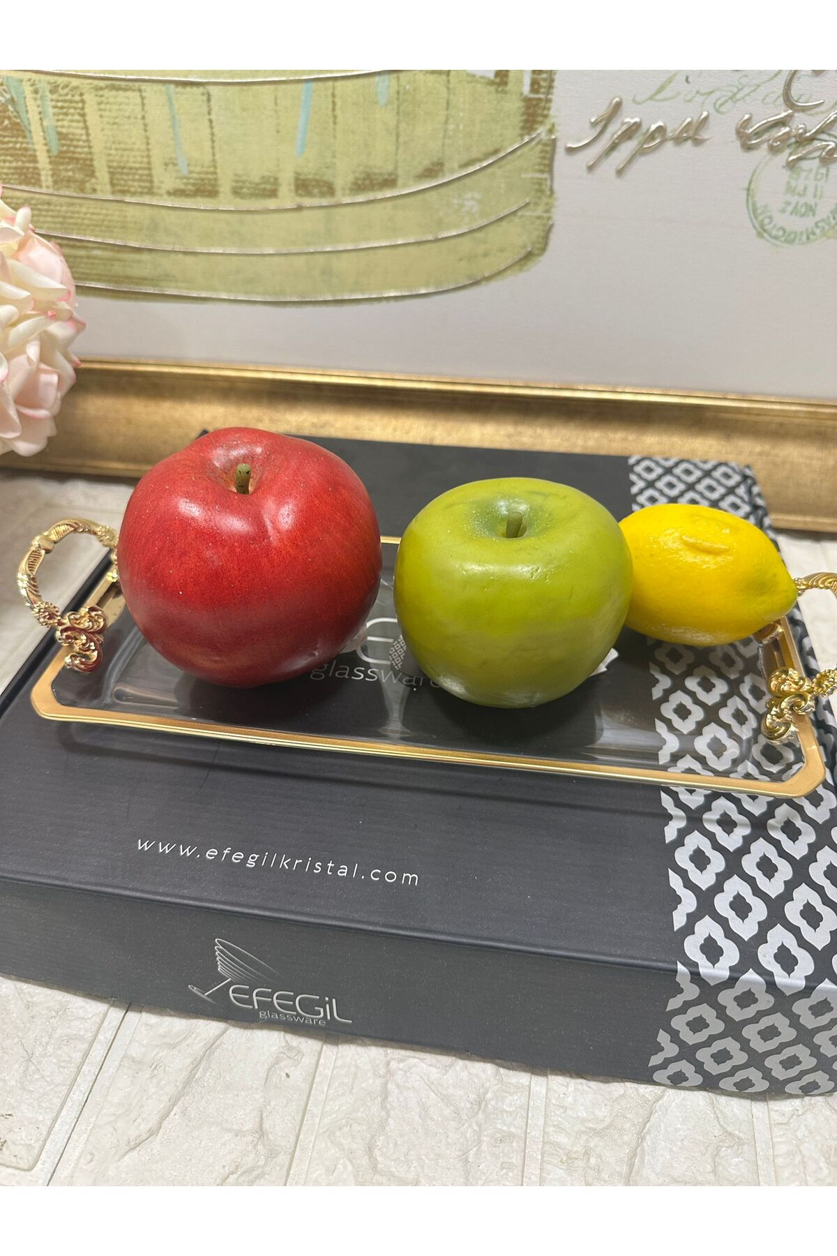 Efegil Glamour Gold 30 cm Cam Kulplu Sunumluk 14*36*4 - Fiyatı