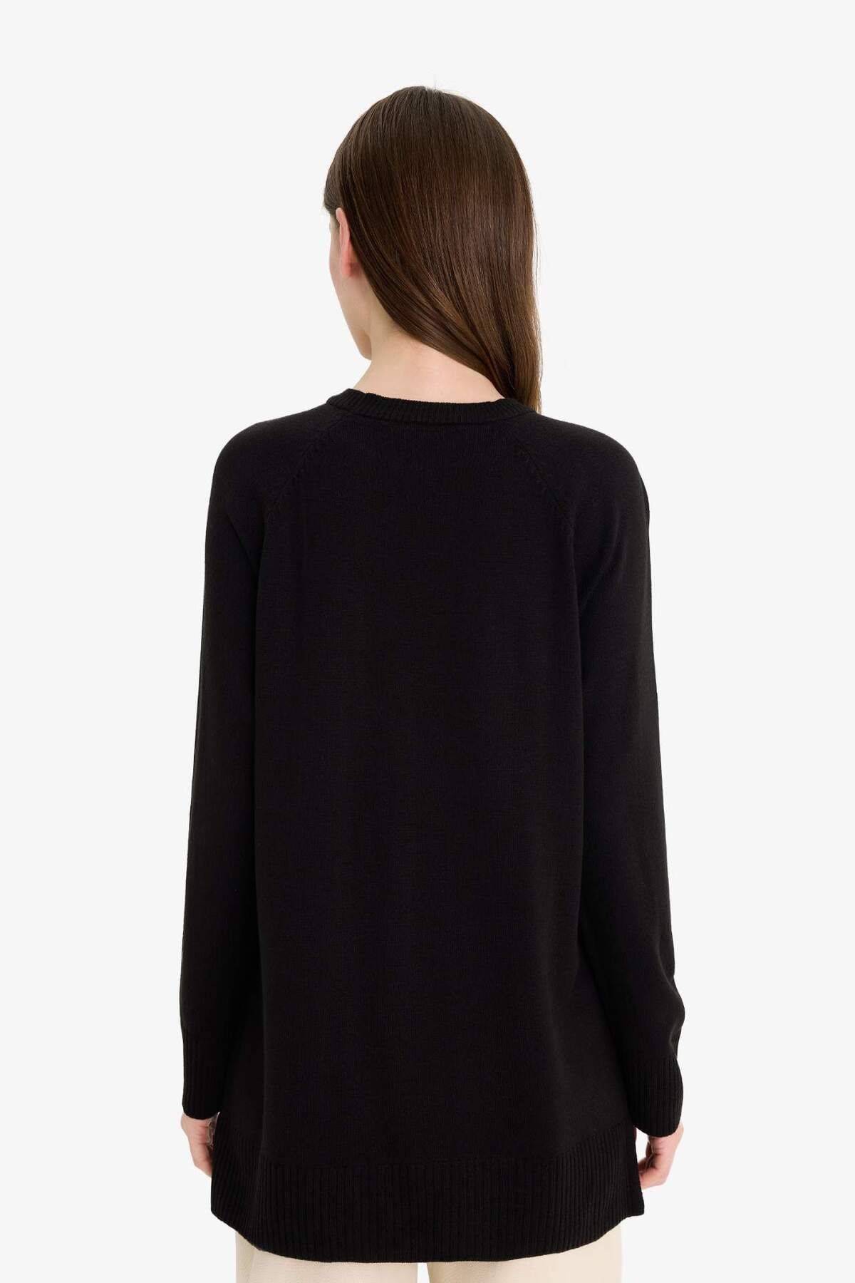DeFacto-Regular Fit Crew Neck Basic Plain Long Sleeve Tunic C4474Ax25Wn 7